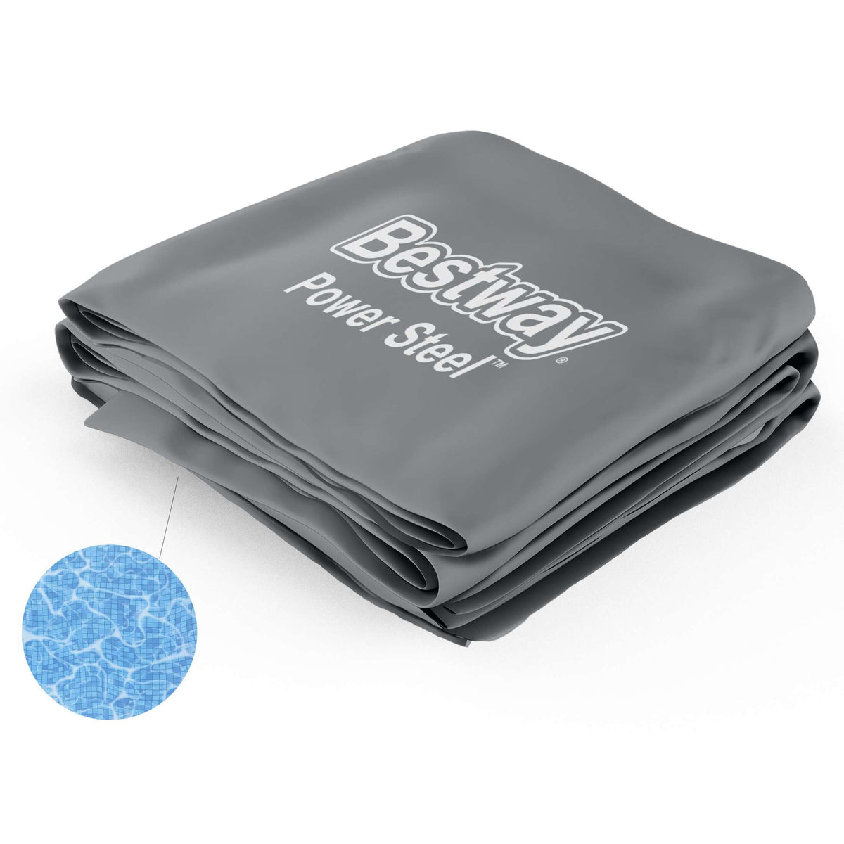 Power Steel 16' x 8' x 48" Rectangular Above Ground Pool Liner Replacement, Gray