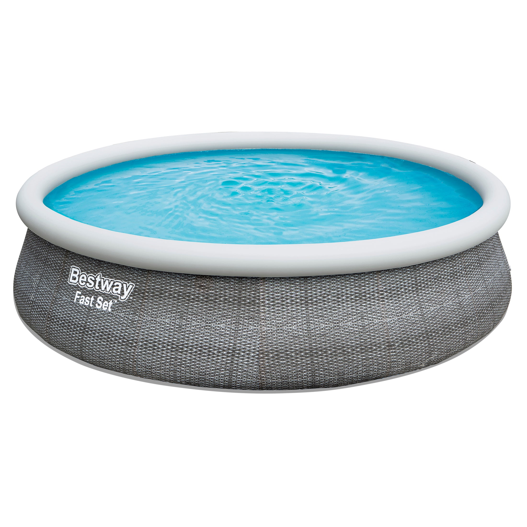 Fast Set 15' x 33" Round Above Ground Pool Liner Replacement, Rattan Wicker