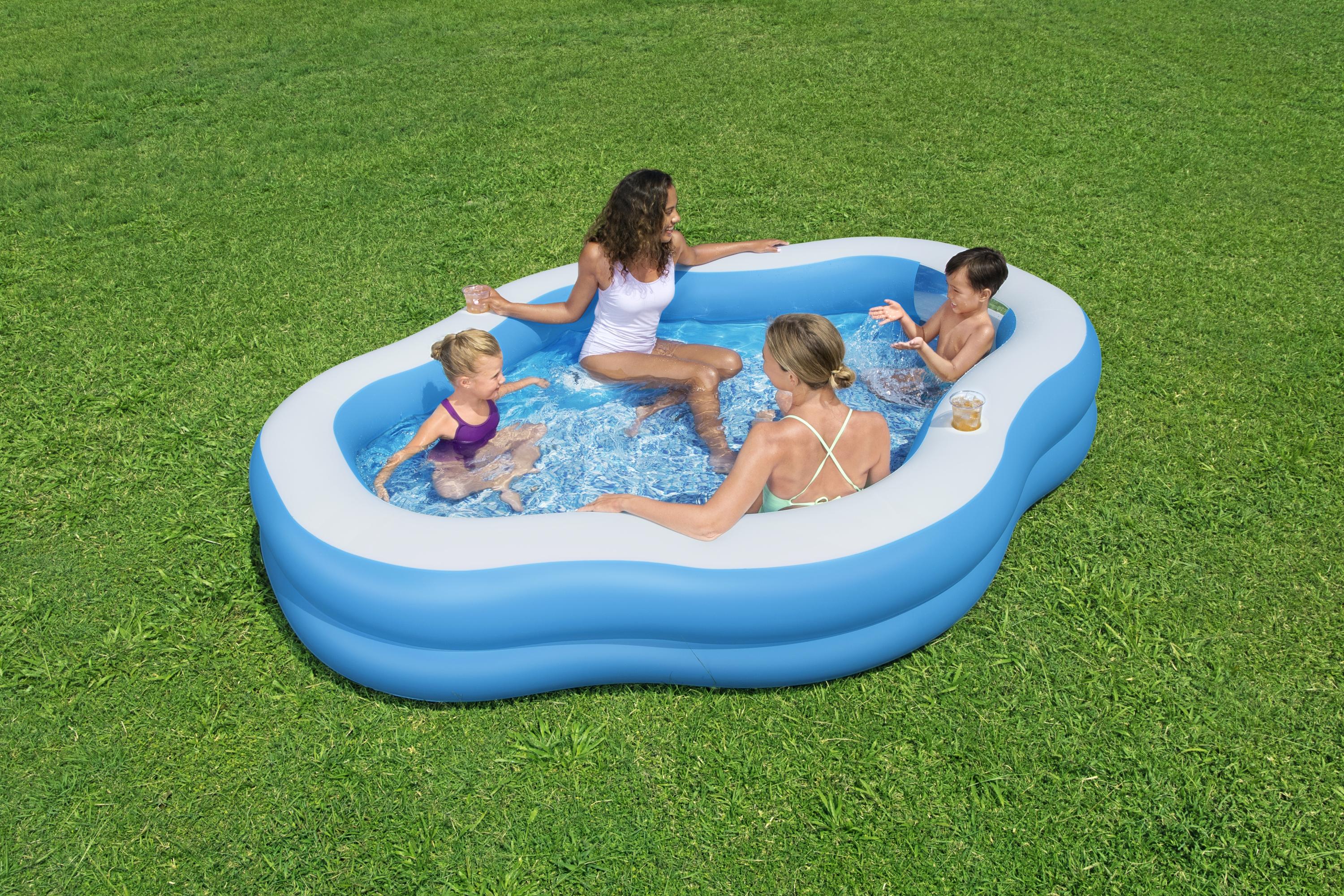 H2OGO! Splashview 8' Inflatable Family Pool With See-Through Window