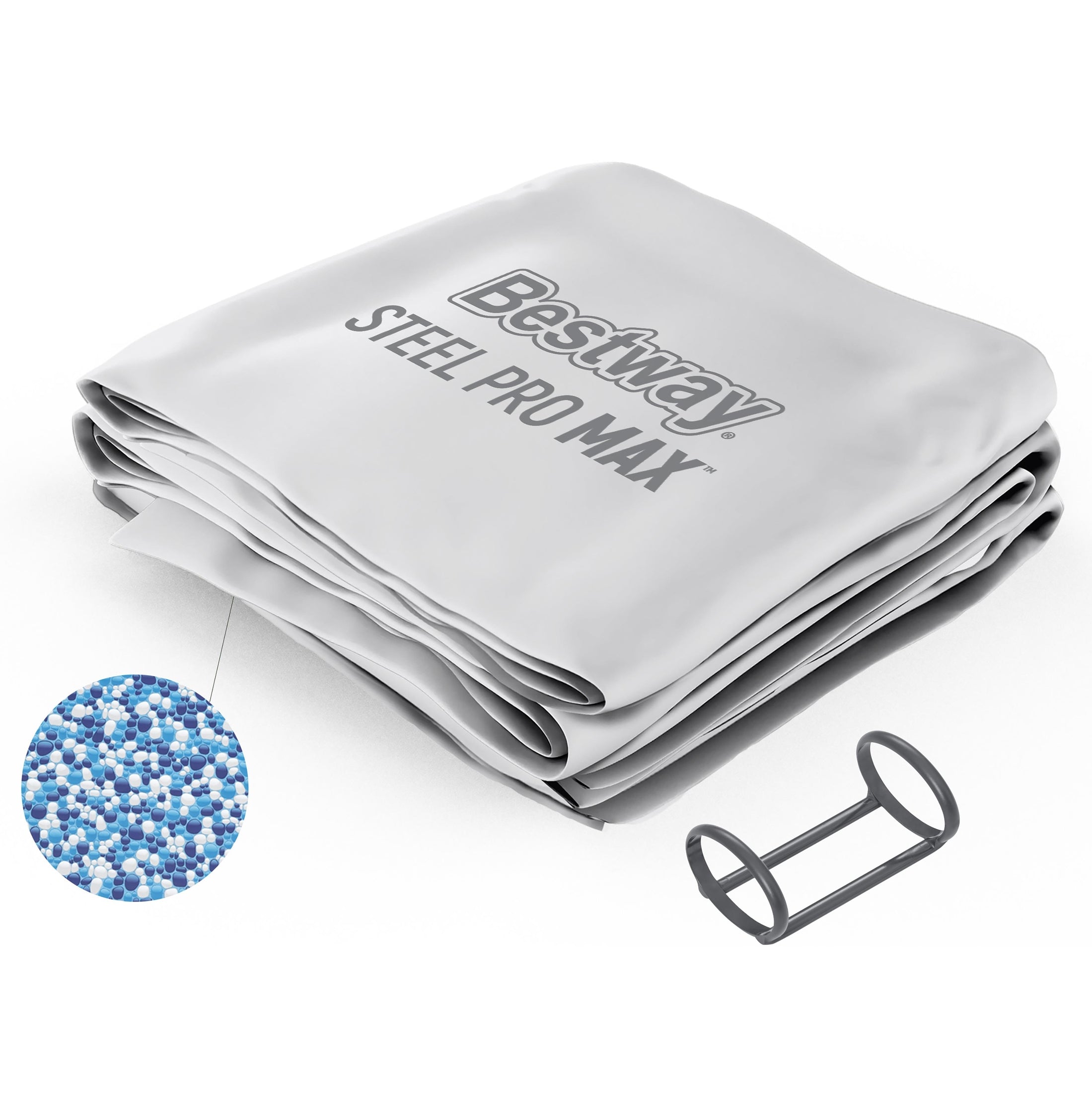 Steel Pro MAX 16' x 48" Round Above Ground Pool Liner Replacement, Gray