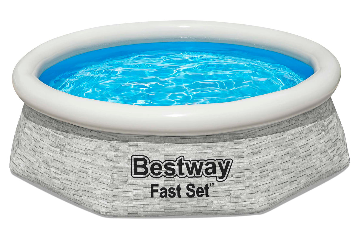 Bestway Fast Set 8' x 24" Above Ground Pool Liner Replacement, Stacked Stone