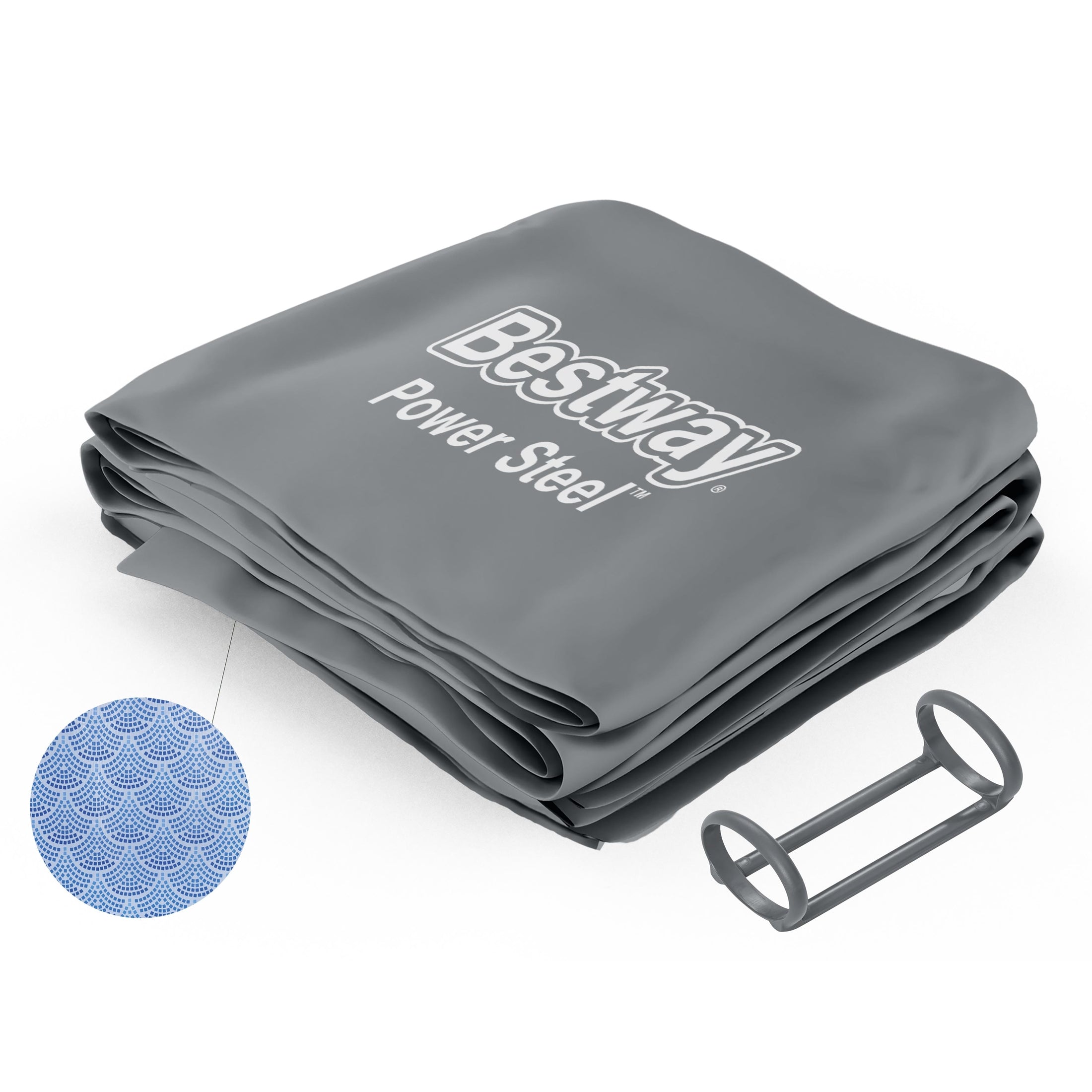Power Steel 18' x 48" Round Above Ground Pool Liner Replacement, Gray