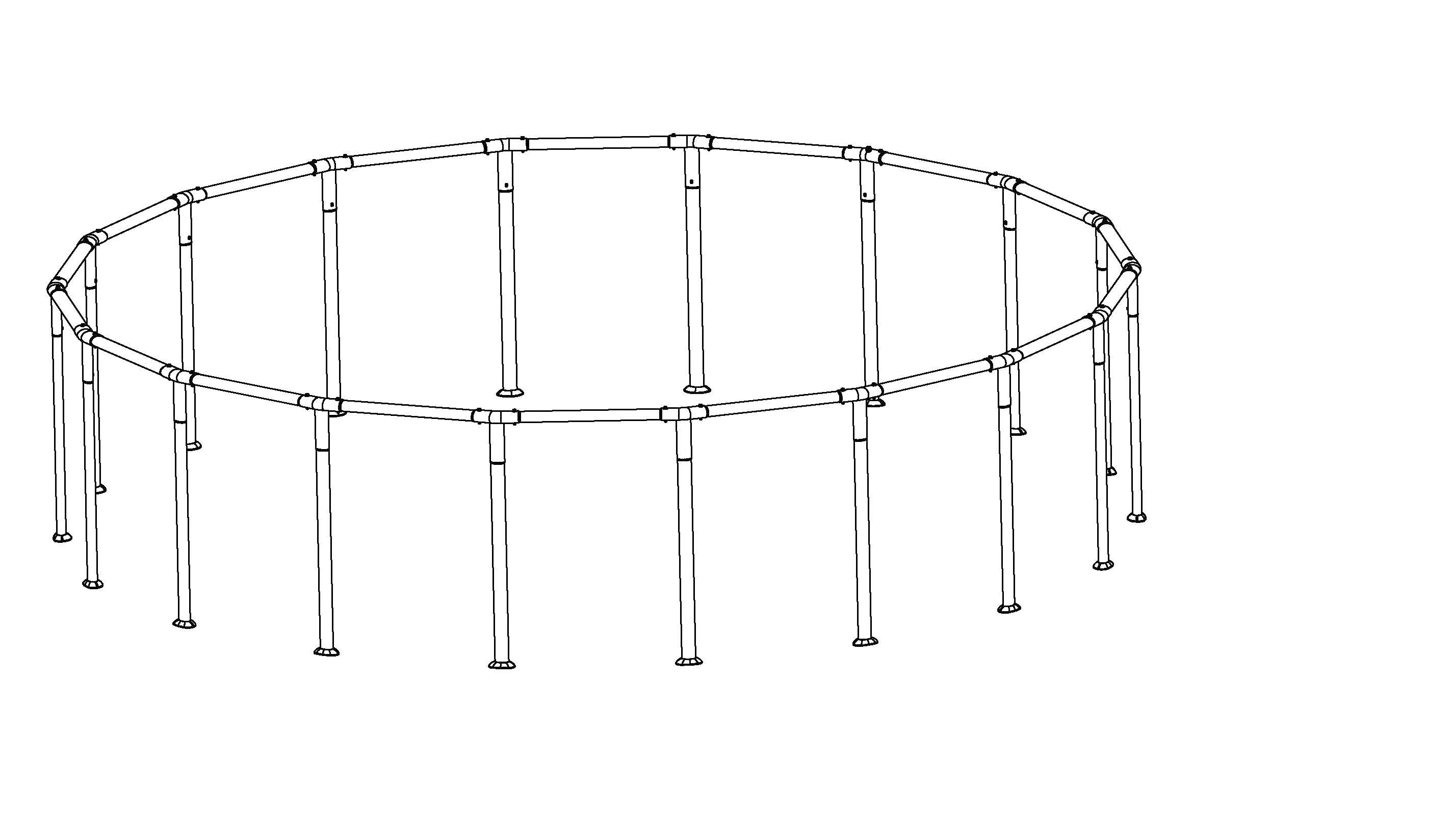 Coleman Power Steel Swim Vista Series 18' x 48" Above Ground Round Pool Frame Set Replacement, Brown (Footings and T-Connectors)