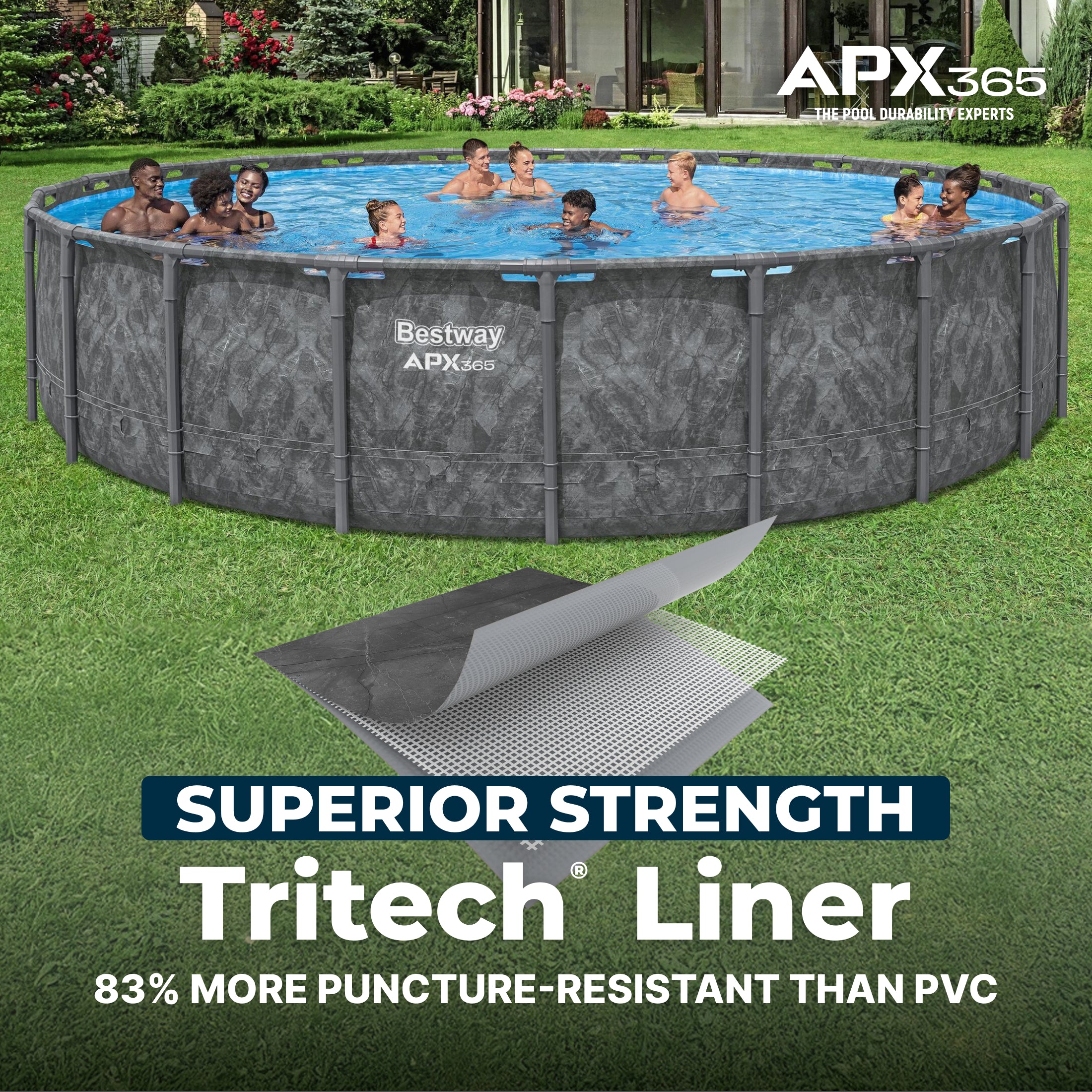 Bestway APX 365 22' x 52" Round Above Ground Pool Set