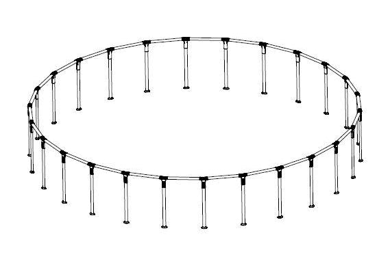 Power Steel 26' x 52" Above Ground Round Pool Frame Set Replacement, Light Gray (Footings and T-Connectors)