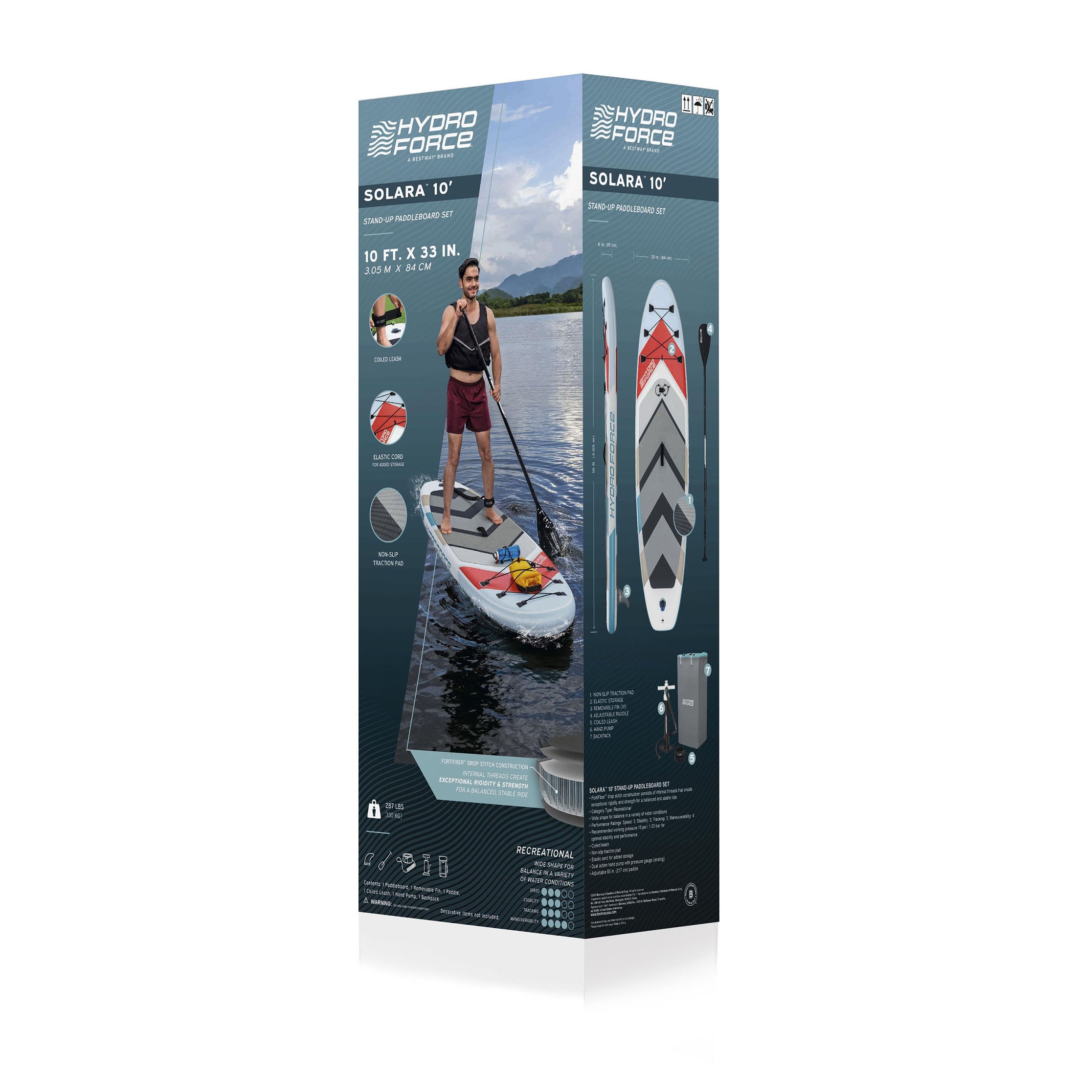 Hydro Force Solara Inflatable Stand-Up Paddleboard Set 10'