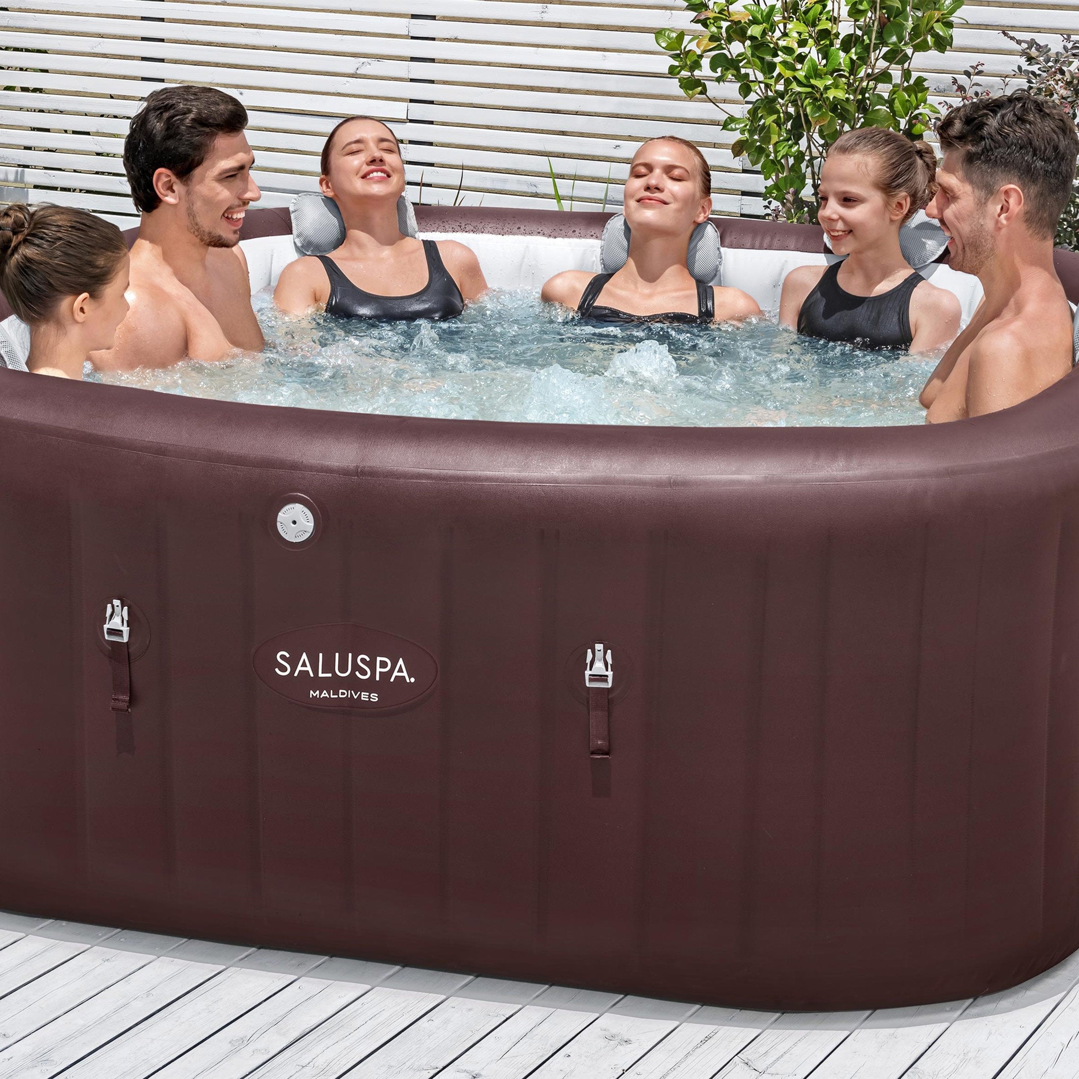 SaluSpa Maldives Energy-Efficient Smart HydroJet Pro Inflatable Hot Tub with App Control 5-7 person