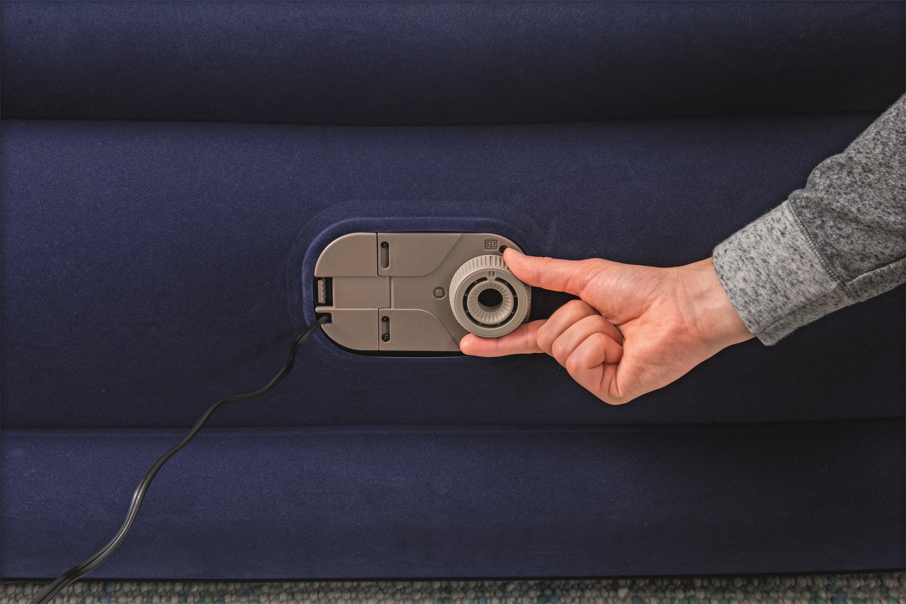 Bestway Tritech Fashion Flock Air Mattress Queen 20” with Built-in AC Pump and Antimicrobial Coating