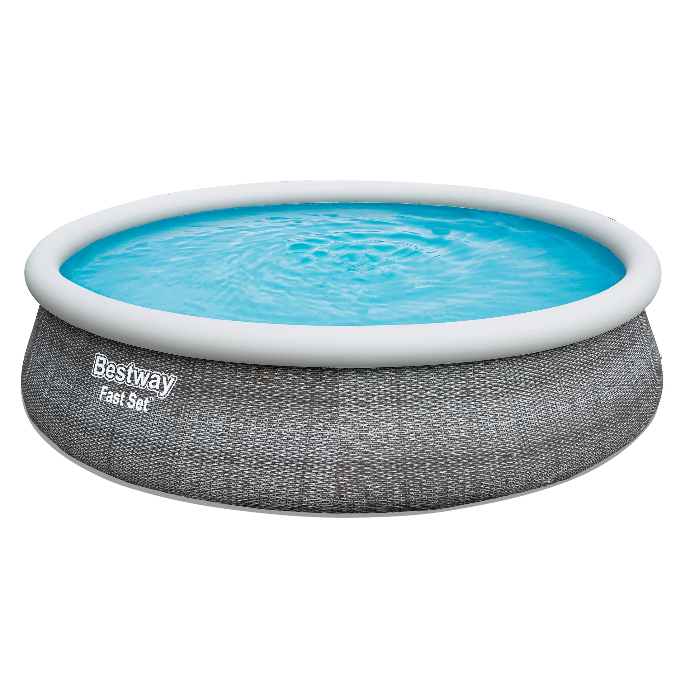 Fast Set 12' x 30" Inflatable Round Pool Liner Replacement, Gray Rattan