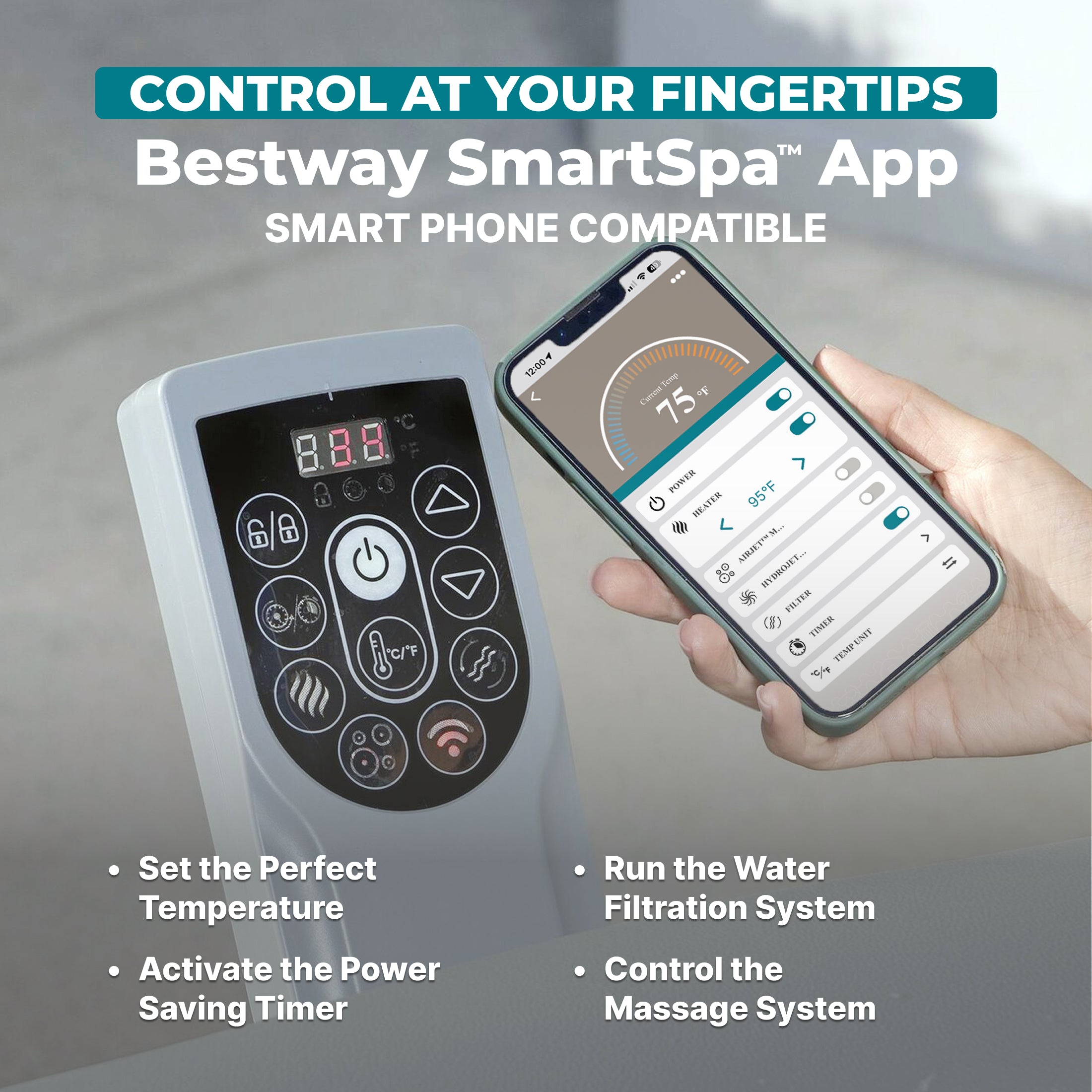 SaluSpa San Francisco Energy-Efficient Smart HydroJet Pro Inflatable Hot Tub with App Control 5-7 person