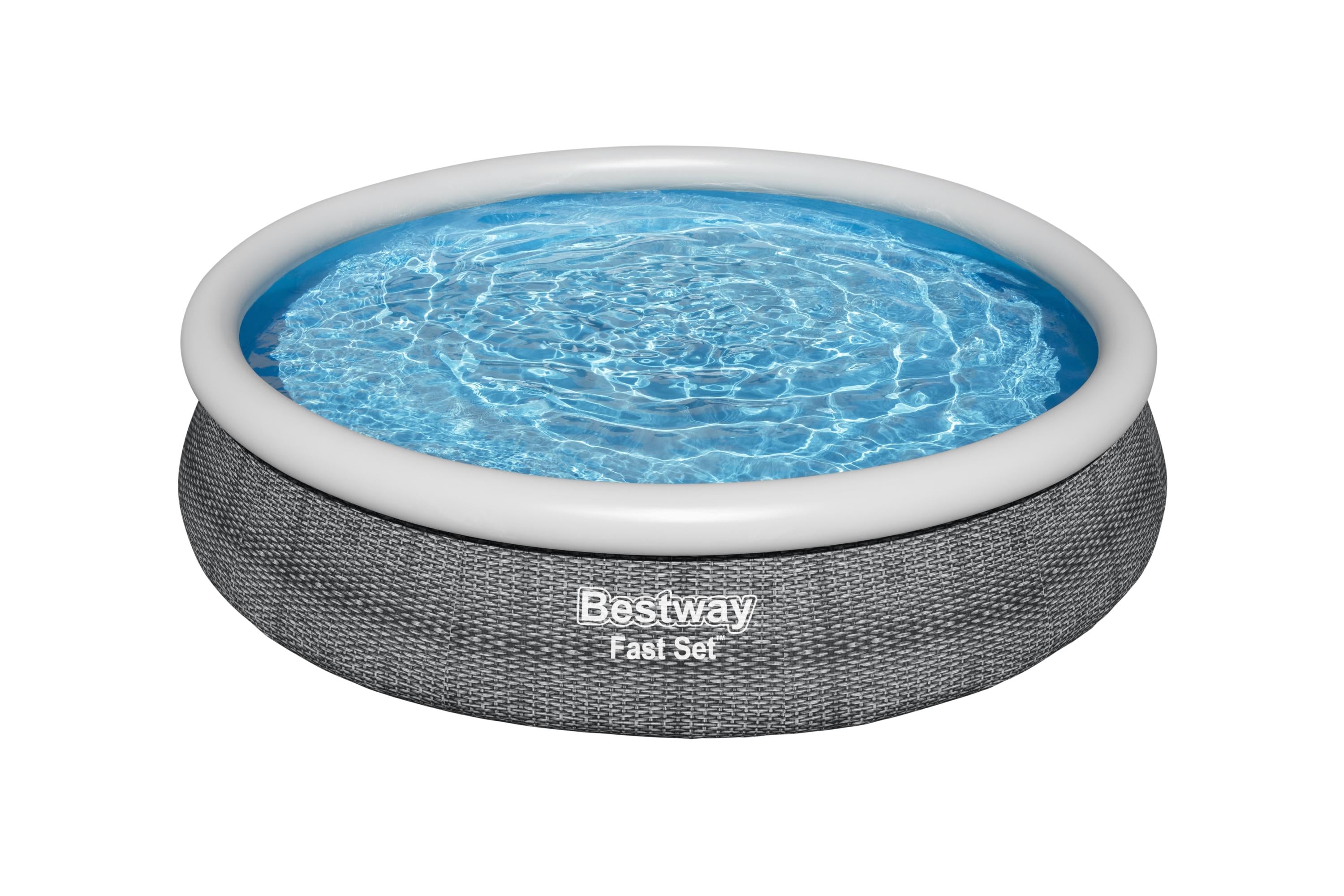 Bestway Fast Set 12’ x 30” Inflatable Round Soft Sided Above Ground Pool Set