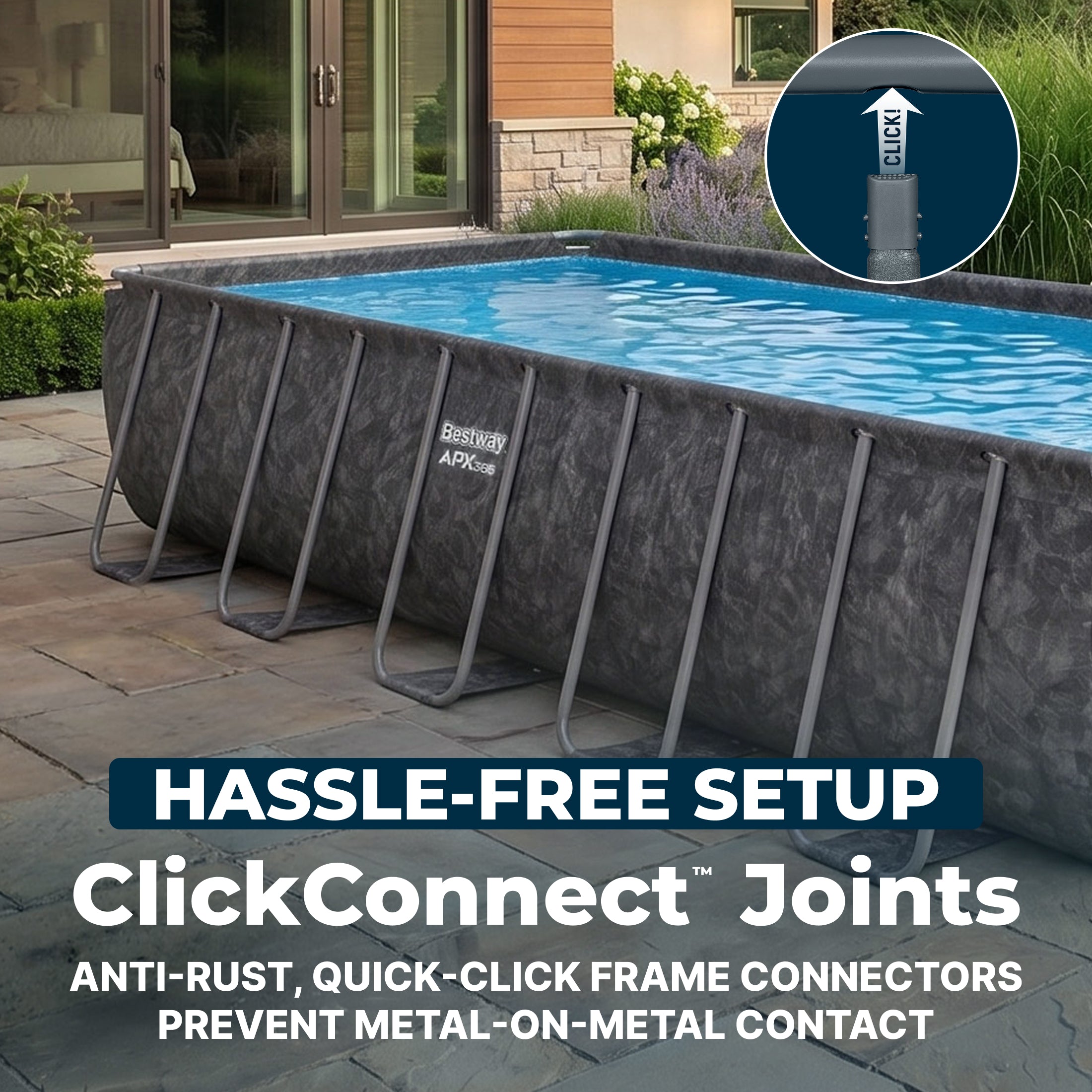 Bestway APX 365 24' x 12' x 52" Rectangle Above Ground Pool Set