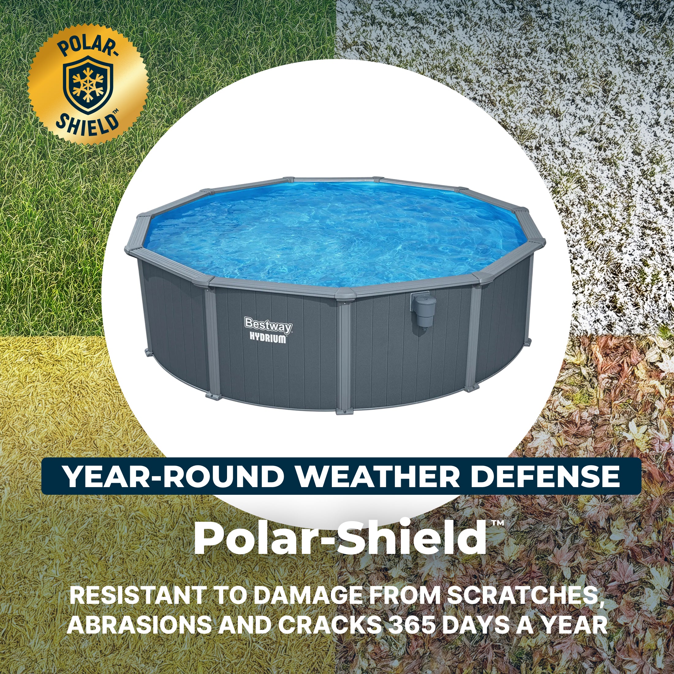 Bestway Hydrium 16' x 52" Round Steel Wall Above Ground Pool Set