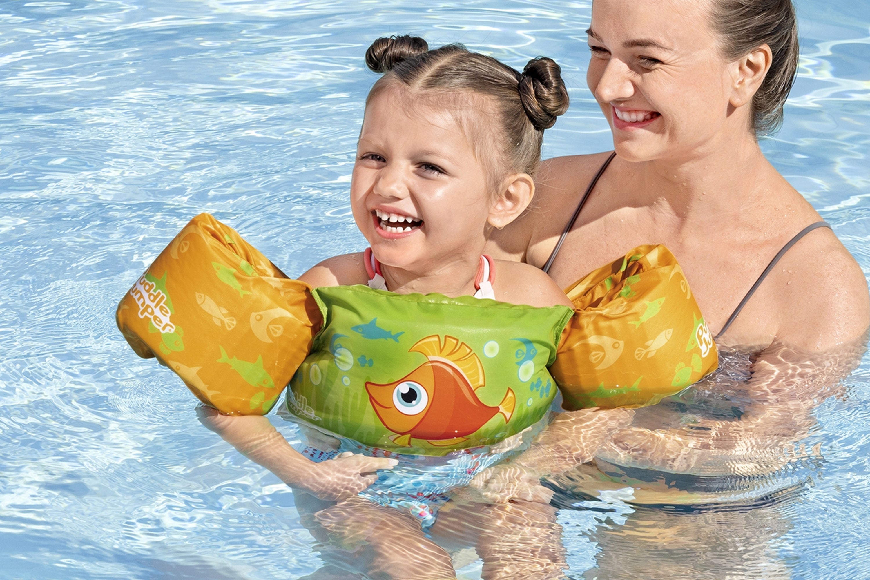 Gilet de sauvetage de luxe pour enfants Puddle Jumper en tissu avec brassards