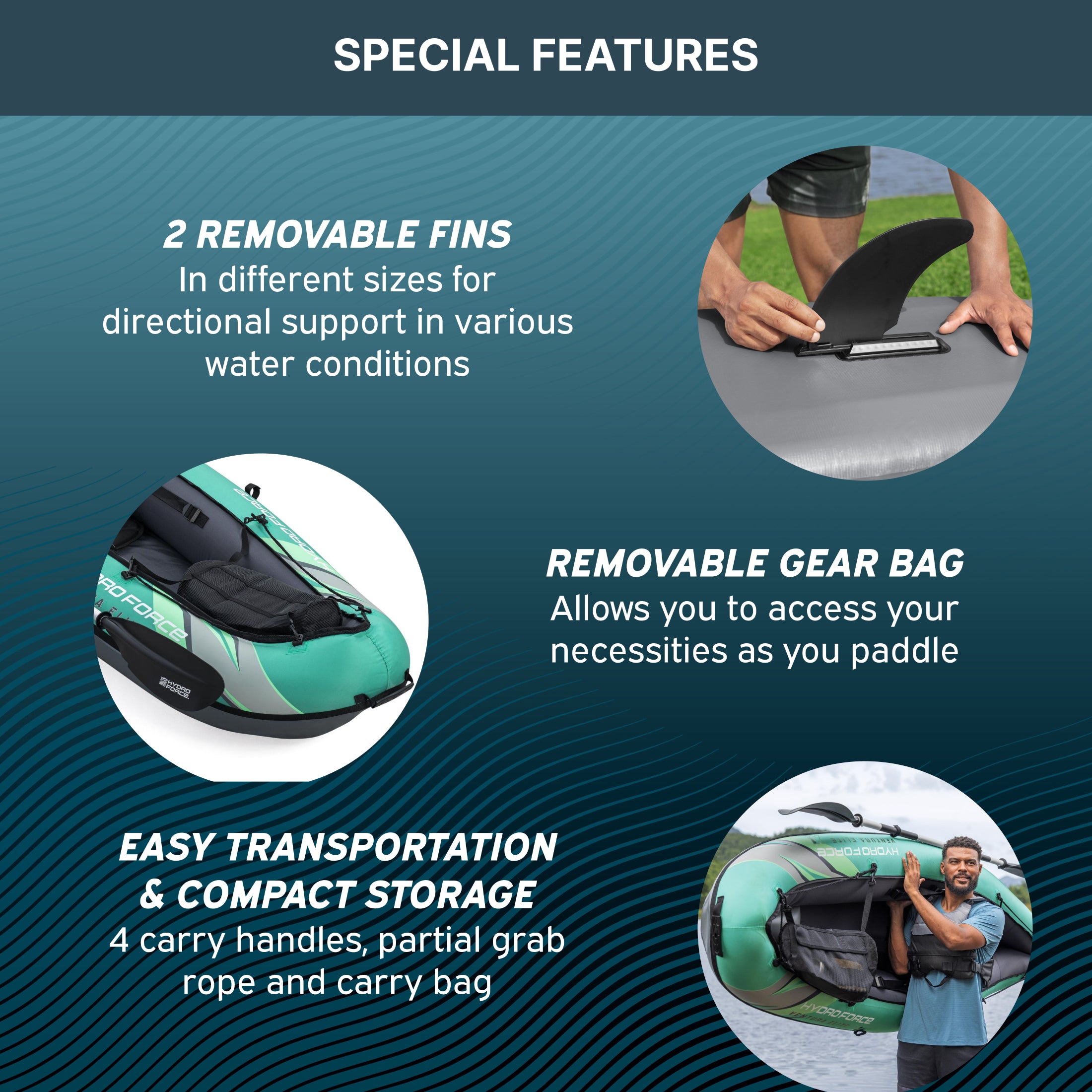 Hydro Force Ventura Elite X1 Inflatable 1-Person Kayak Set 9'2"