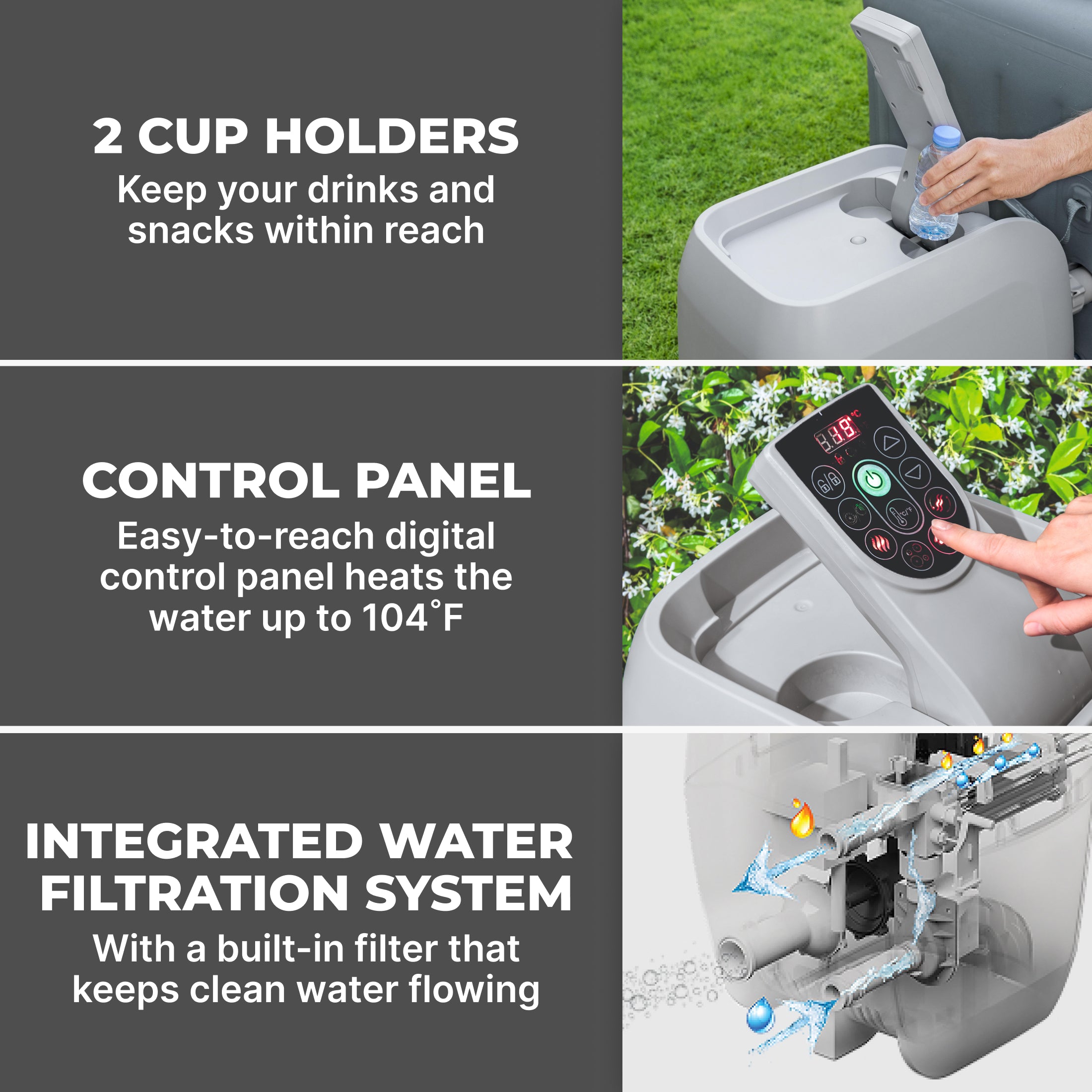 Bomba de calefacción inteligente para jacuzzi SaluSpa HydroJet Pro con control por aplicación