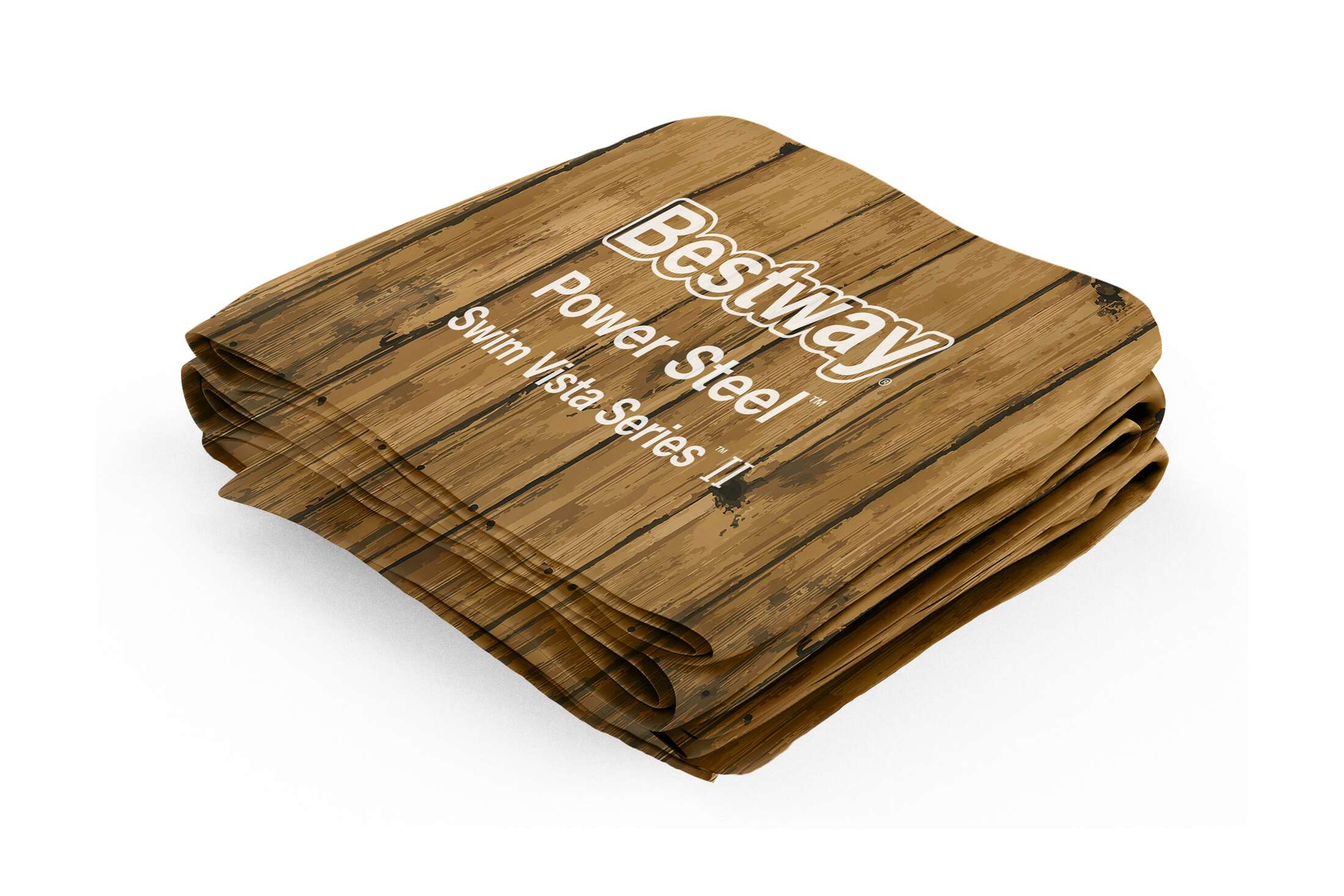 Power Steel Swim Vista Series II 18' x 48" Round Above Ground Pool Liner Replacement, Wood Grain