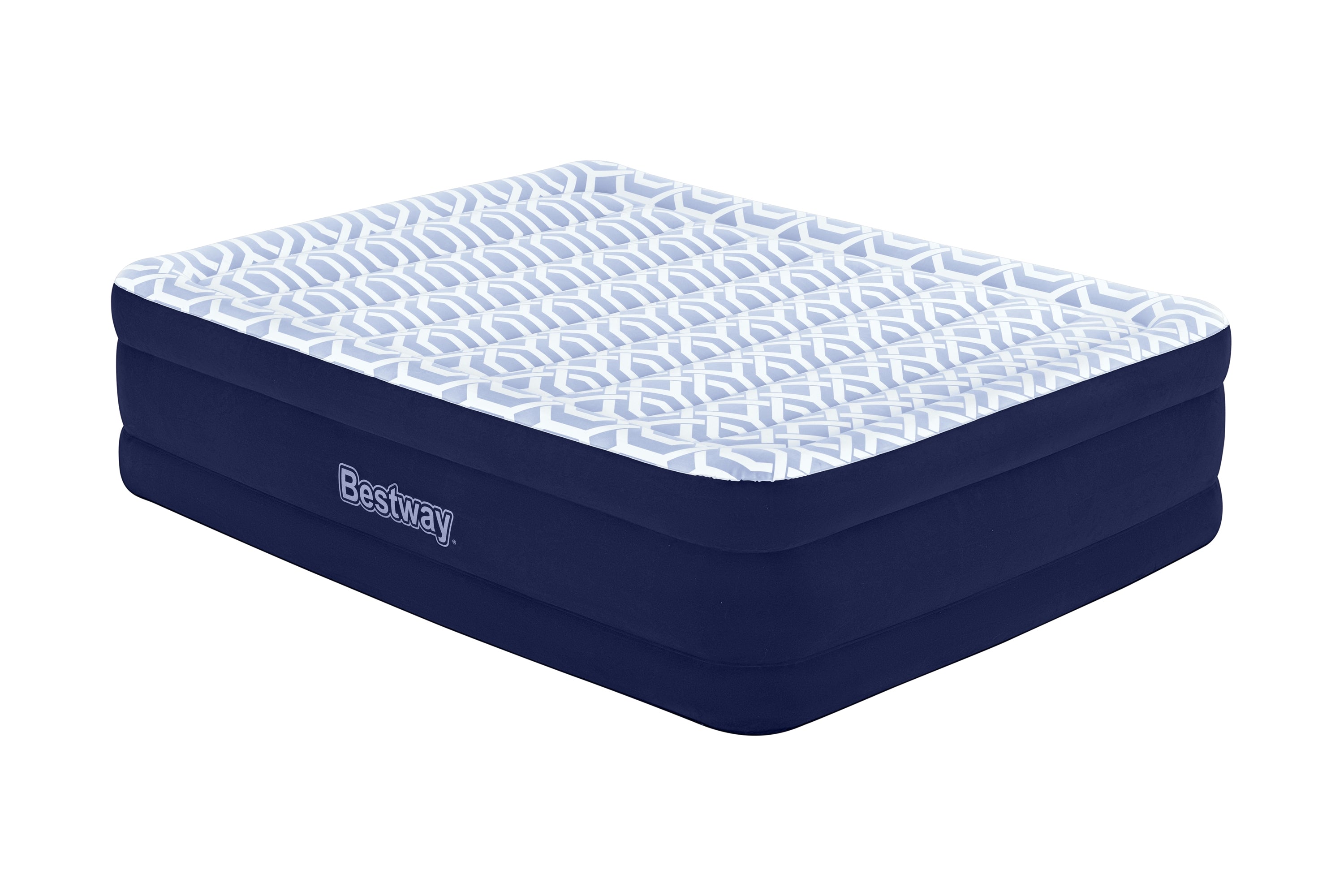 Bestway Tritech Fashion Flock Air Mattress Queen 20” with Built-in AC Pump and Antimicrobial Coating