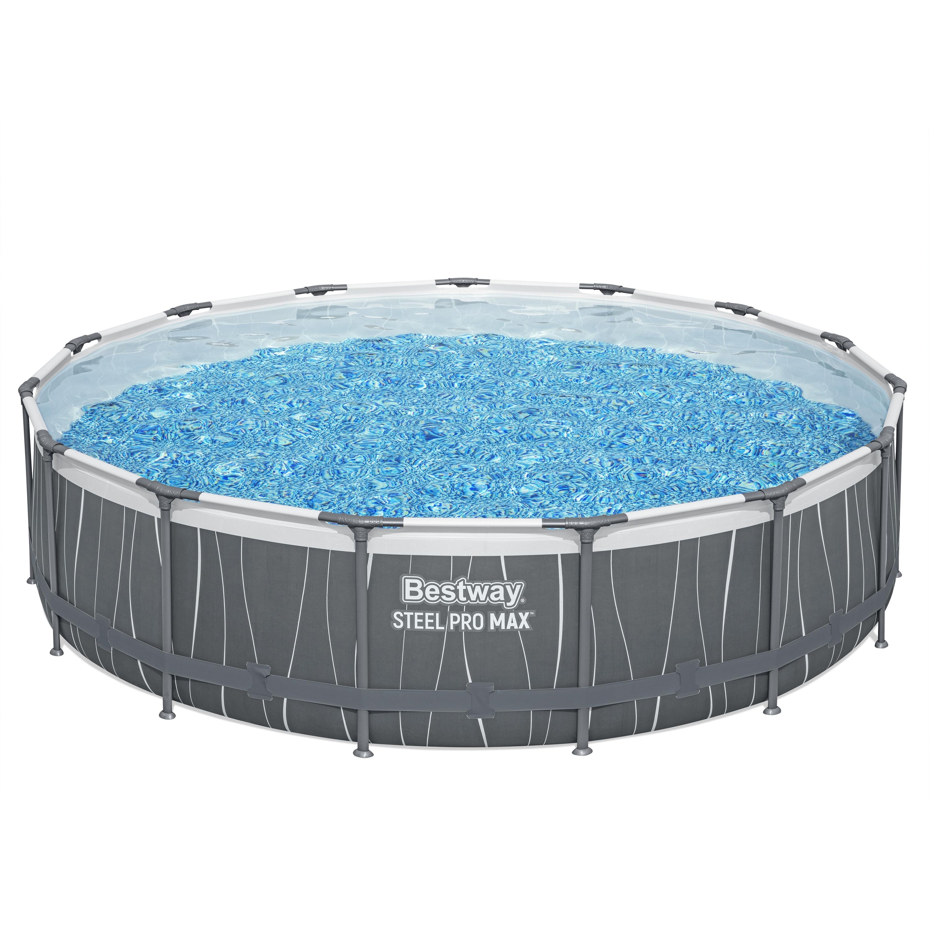 Bestway Steel Pro MAX 15' x 42" Round Above Ground Pool Set with LED Light