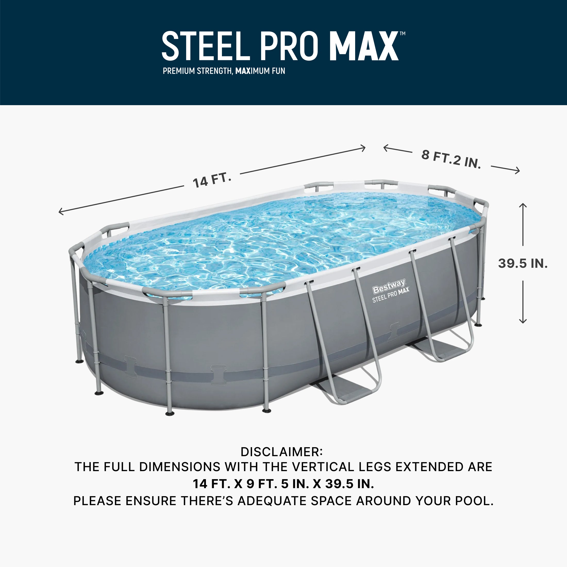 Bestway Steel Pro MAX Above Ground Pool Set 14' x 8'2" x 39.5"