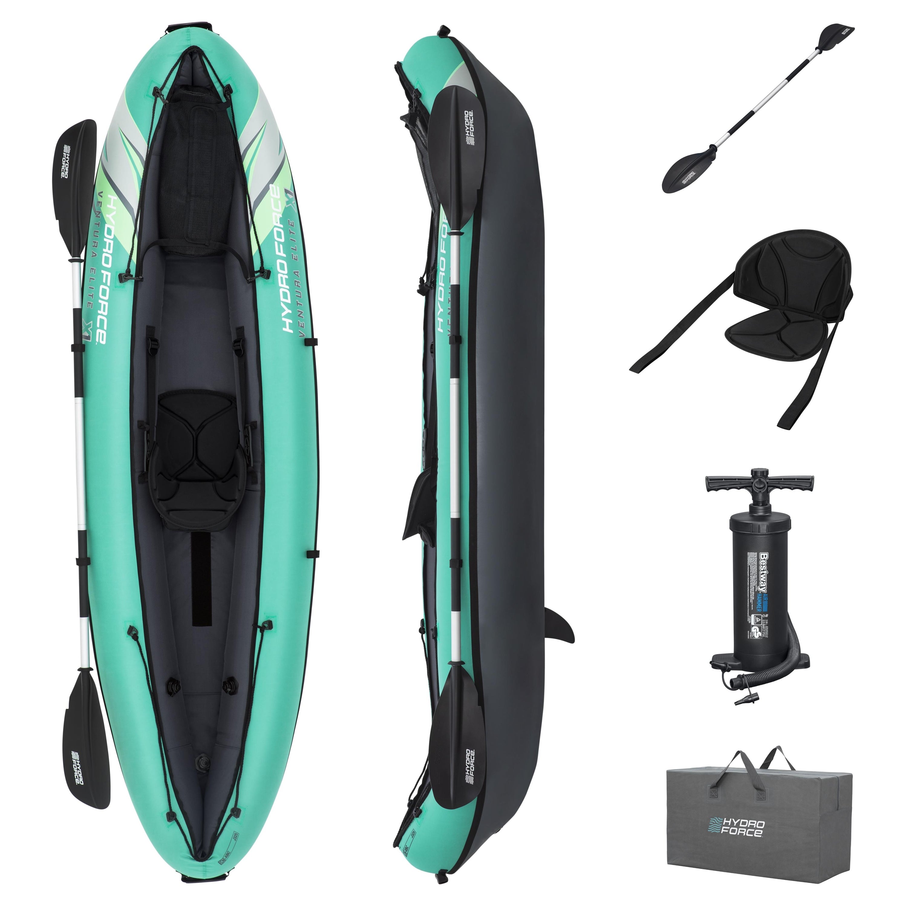 Hydro Force Ventura Elite X1 Inflatable 1-Person Kayak Set 9'2"