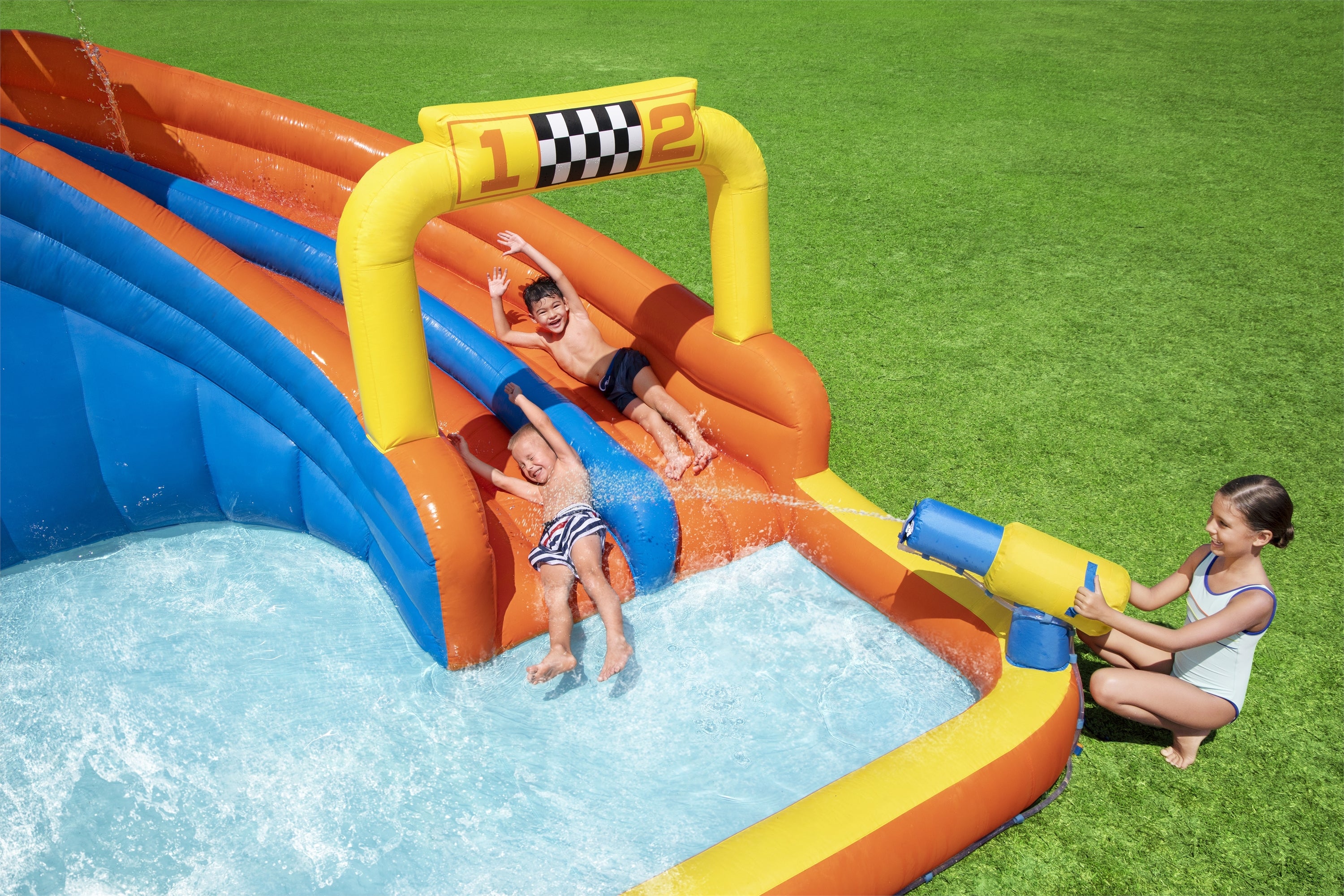 H2OGO! Super Speedway Kids Inflatable Water Park 8’8”