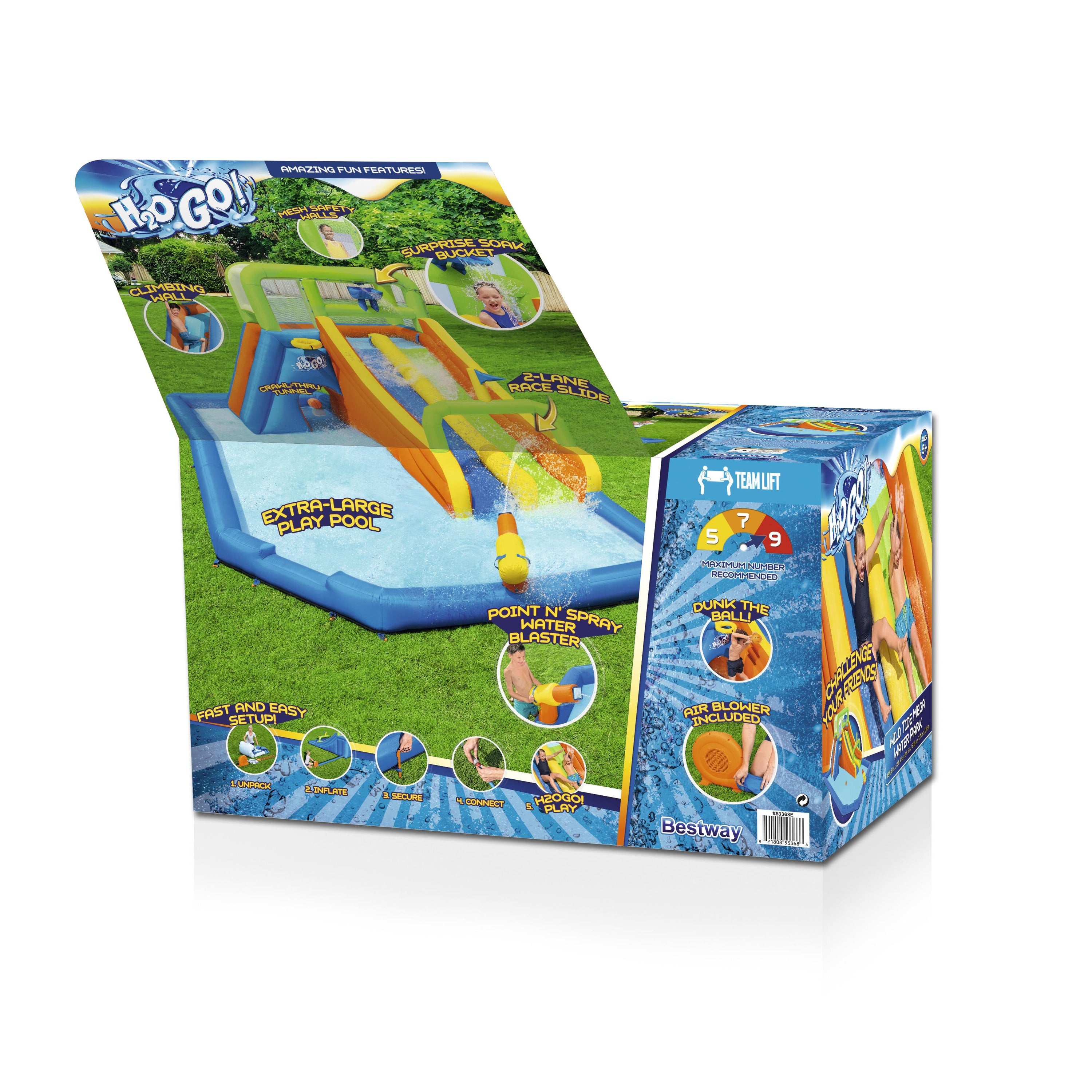H2OGO! Wild Tide Kids Inflatable Water Park 19’ 8”