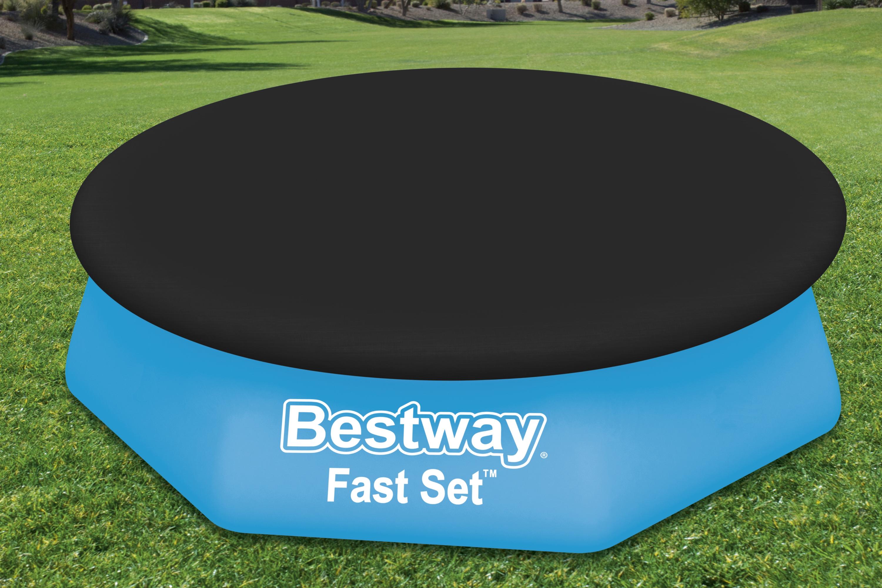 Bestway Fast Set Round Pool Cover for 8' Inflatable Ring Above Ground Pools