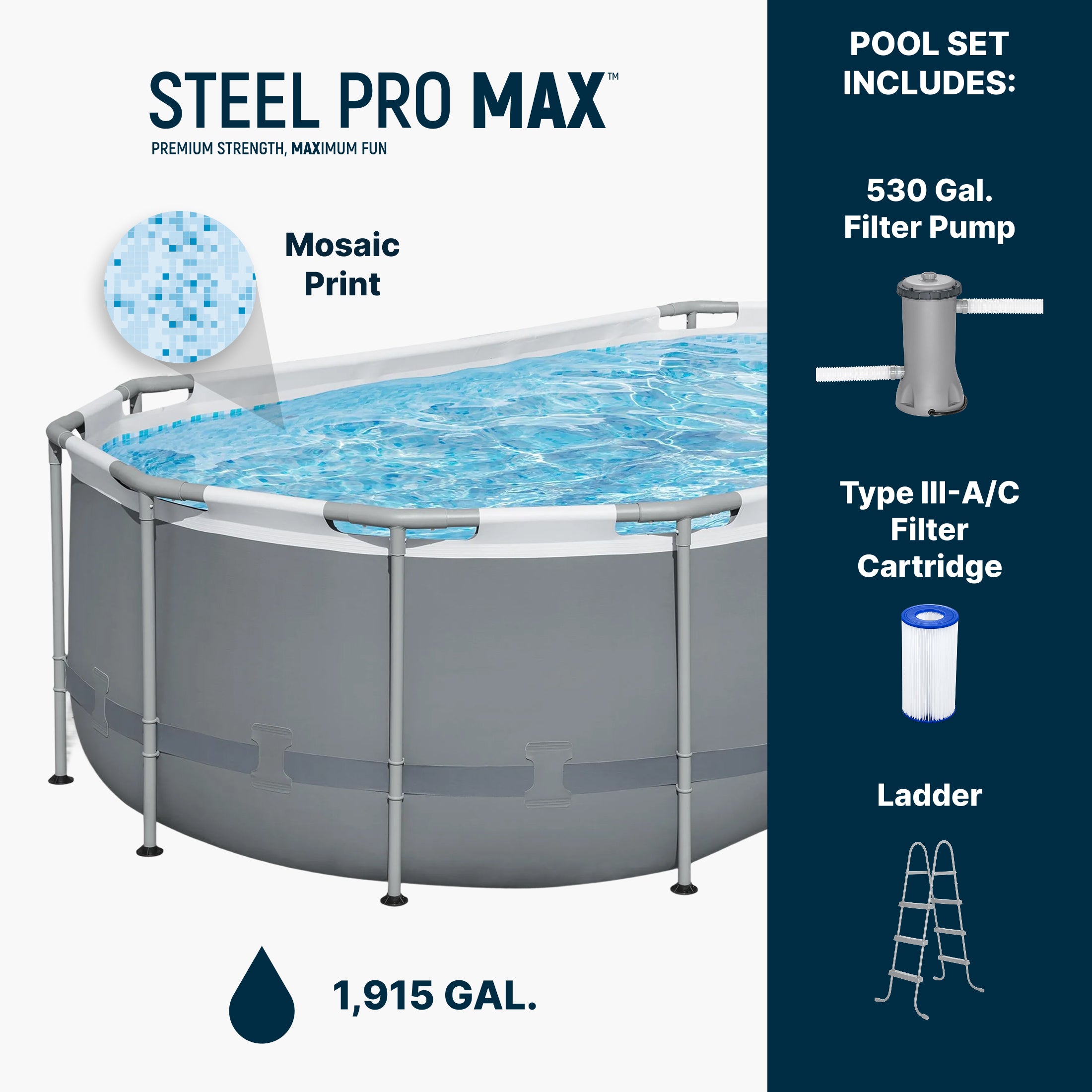 Bestway Steel Pro MAX Above Ground Pool Set 14' x 8'2" x 39.5"