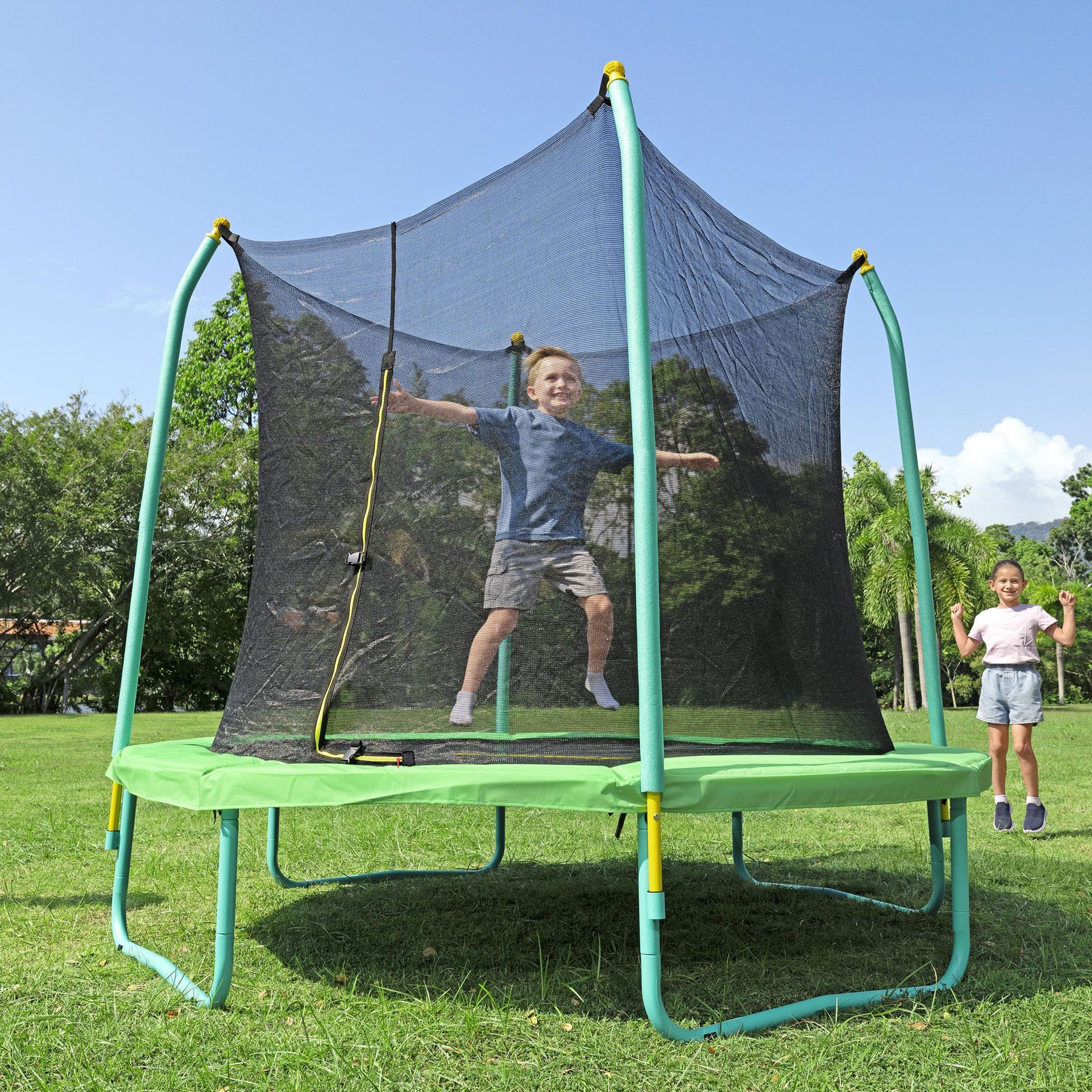 Bestway Xtreme Air 8FT Outdoor Trampoline, No-Gap Enclosure, Anti-Rust Steel, Fast Setup