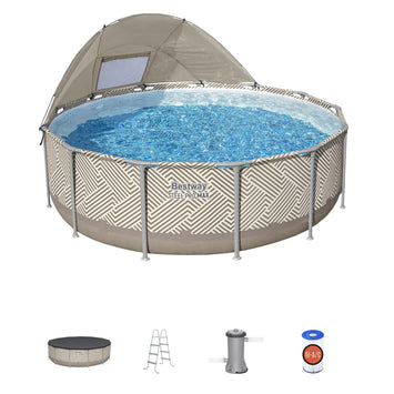 Bestway Steel Pro MAX 13' x 42" Round Above Ground Pool Set with Canopy