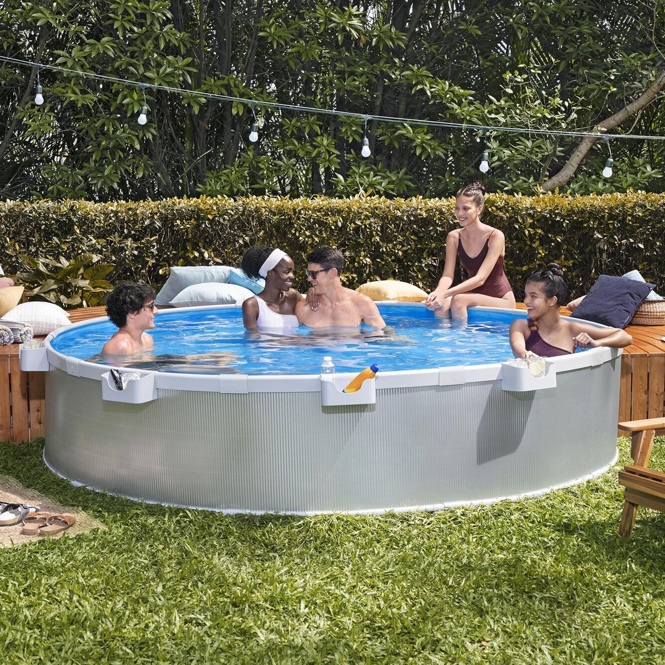 Bestway TANX 10' x 24" Round Above Ground Stock Tank Pool, All-in-One Set