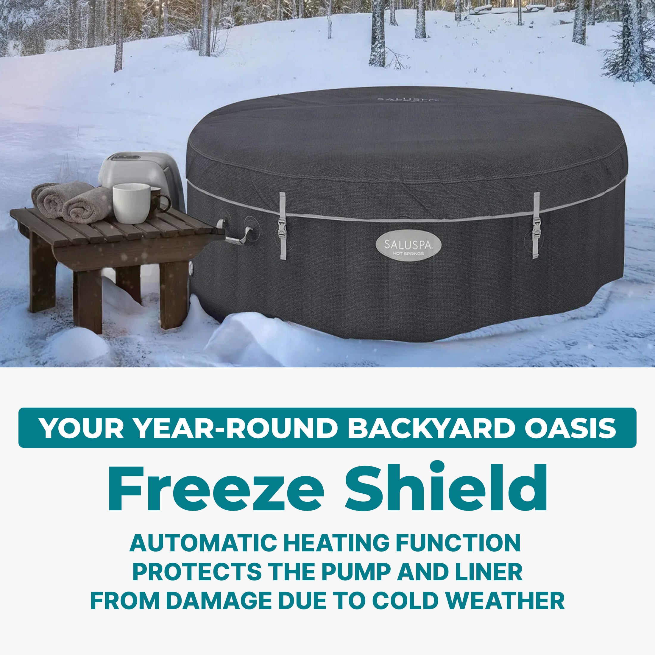 SaluSpa Hot Springs Energy-Efficient AirJet 2-4 Person Inflatable Hot Tub