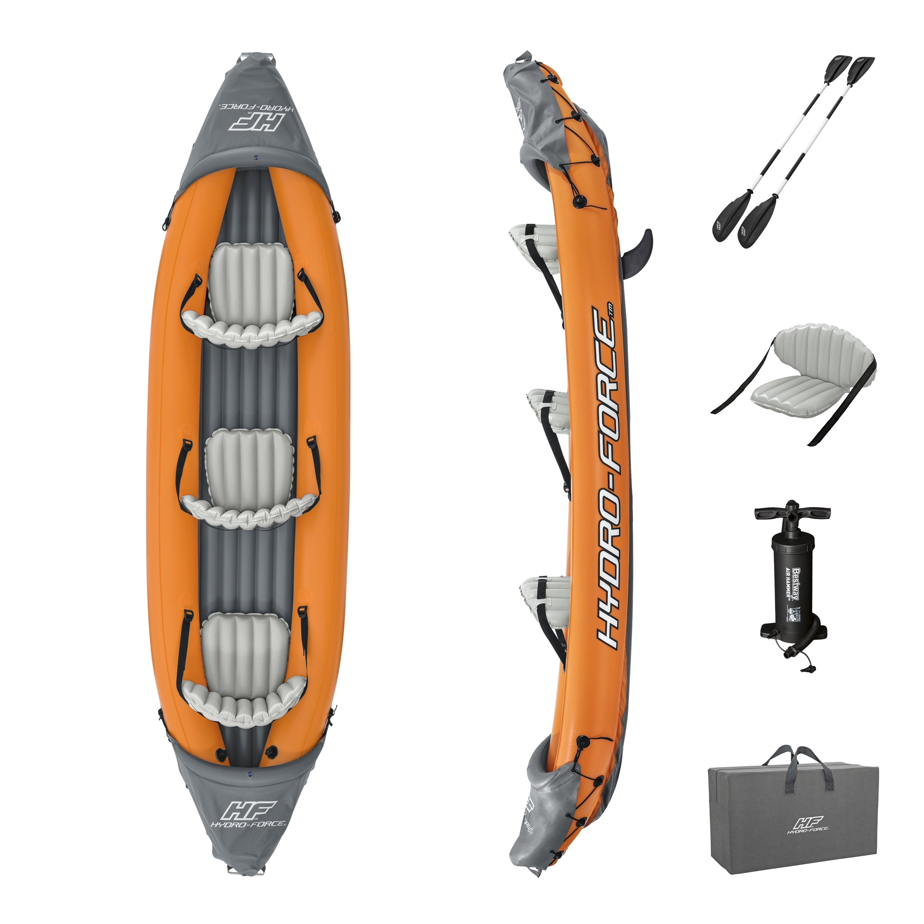 Hydro-Force Rapid X3 Inflatable Kayak Set 12'6"