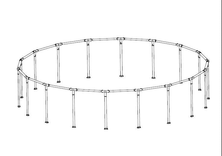 18' x 48" Above Ground Round Pool Frame Set Replacement, Brown (Footings and T-Connectors)