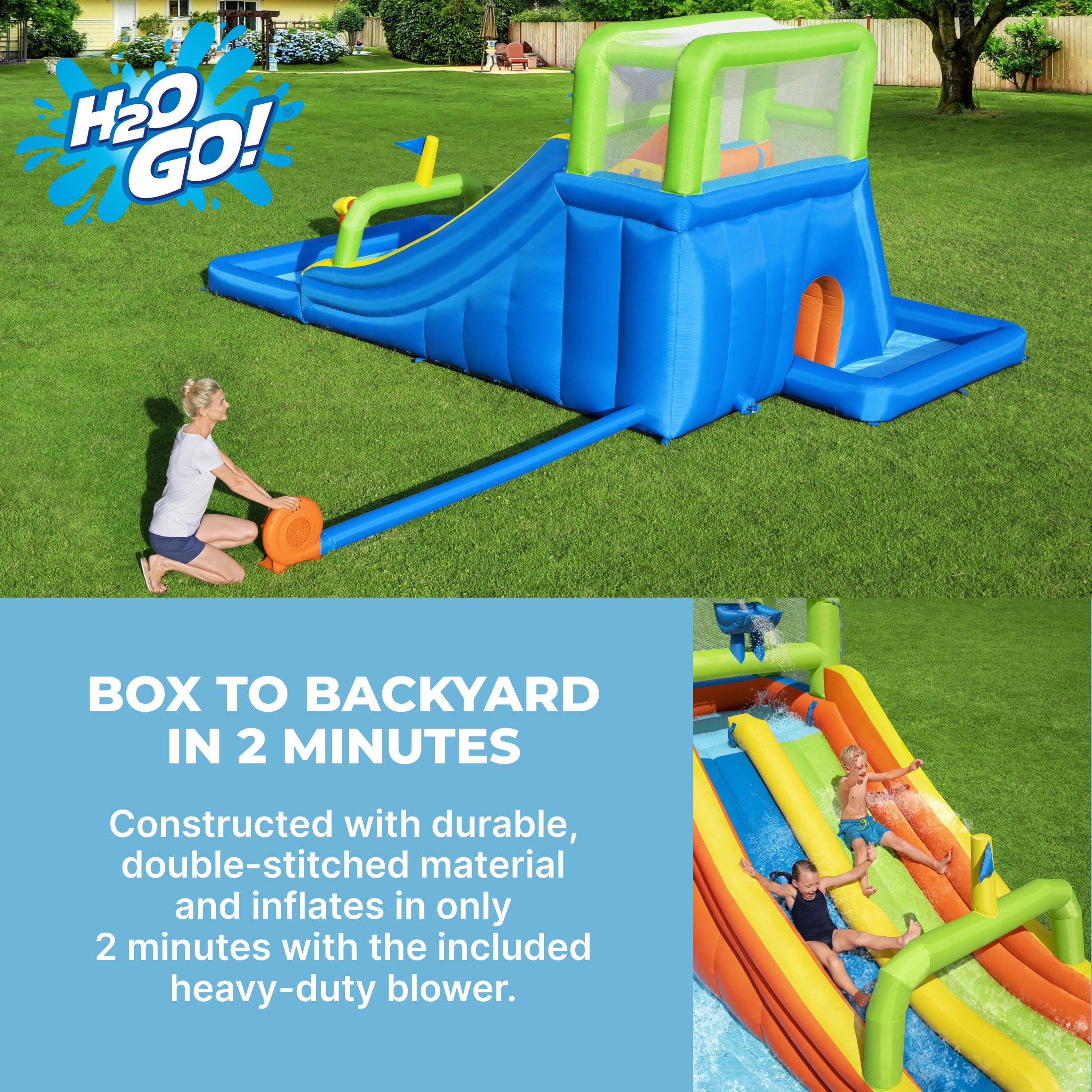 H2OGO! Wild Tide Kids Inflatable Water Park 19’ 8”