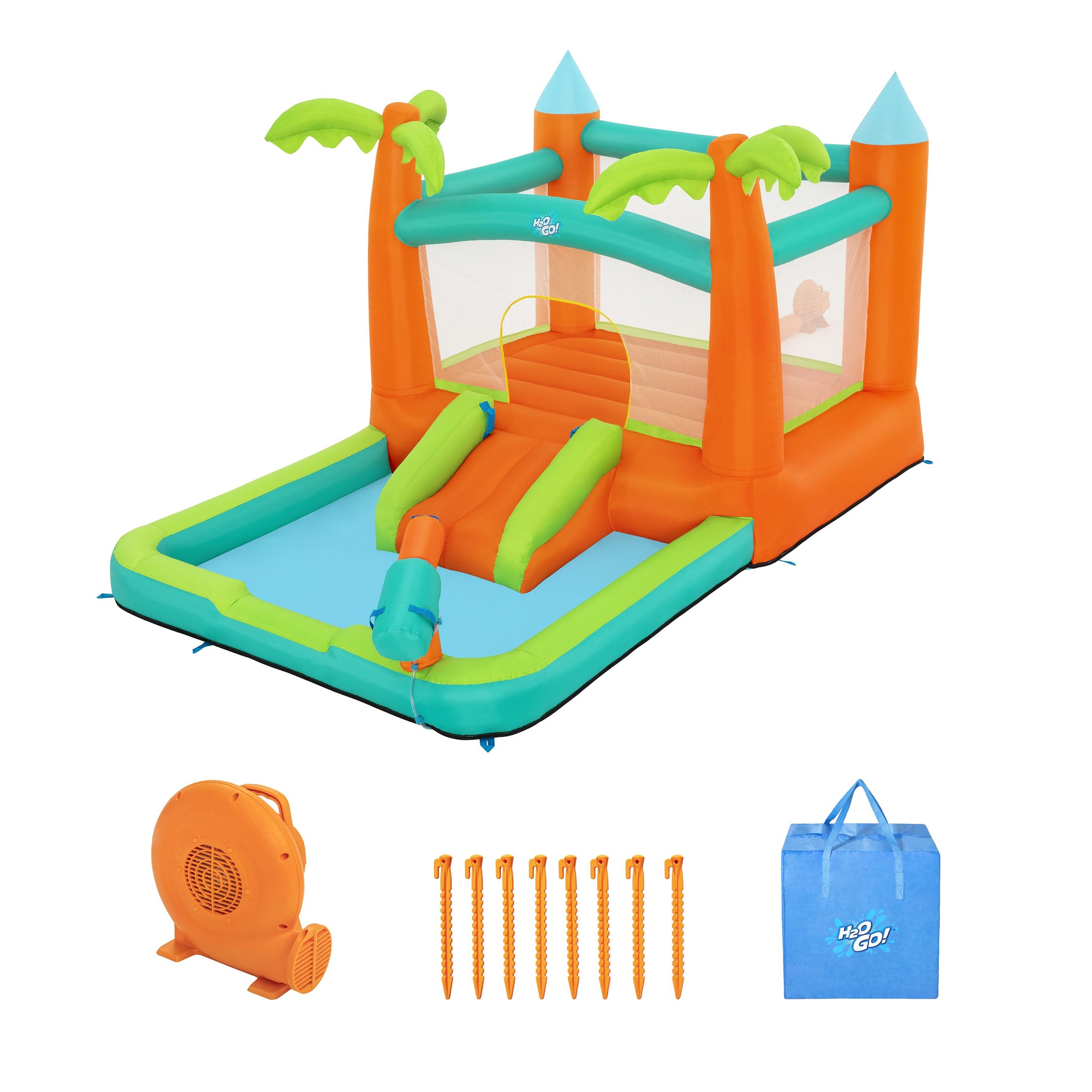 H2OGO! Kids Tropical Outdoor Inflatable Mega Bouncer