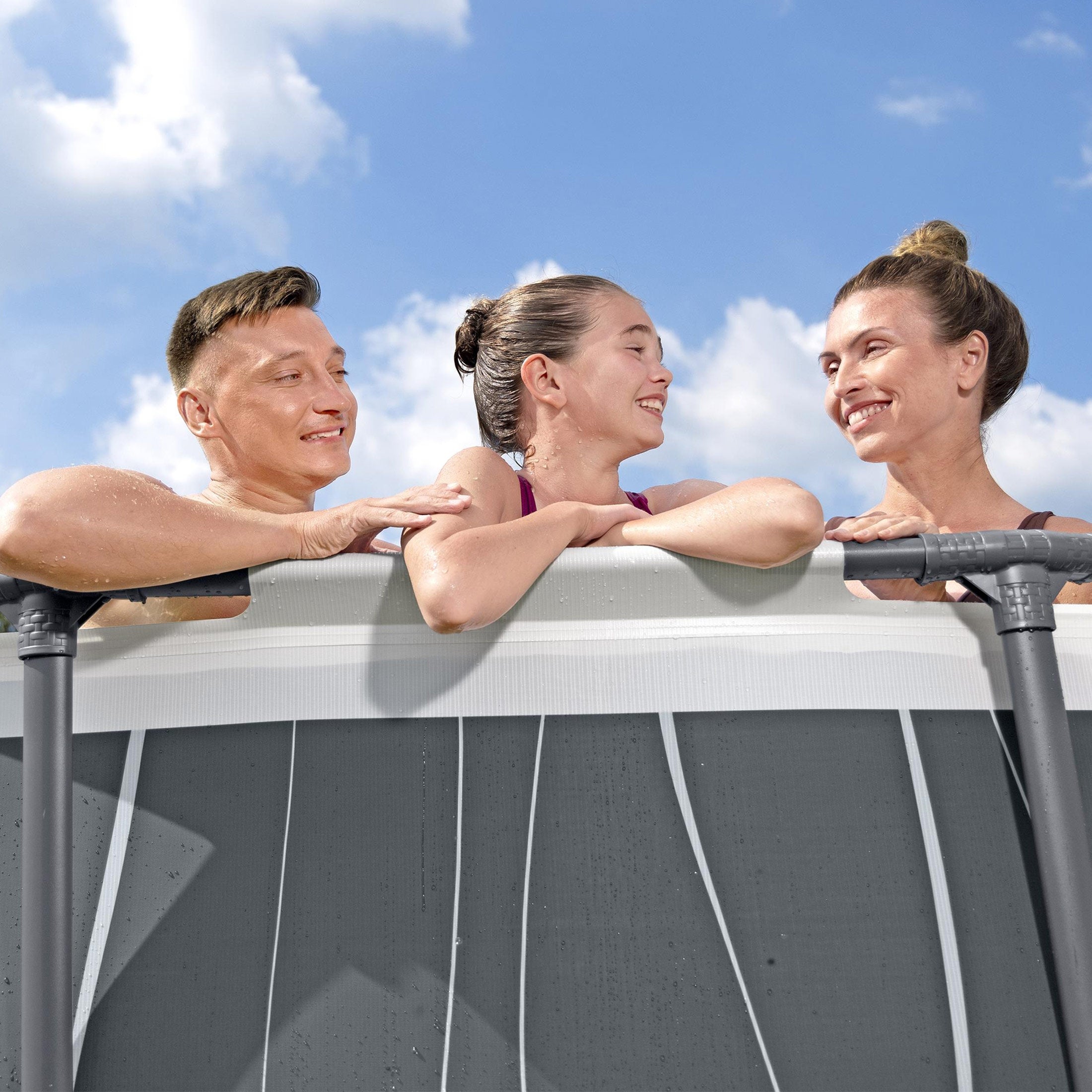 Bestway Steel Pro MAX 15' x 42" Round Above Ground Pool Set with LED Light