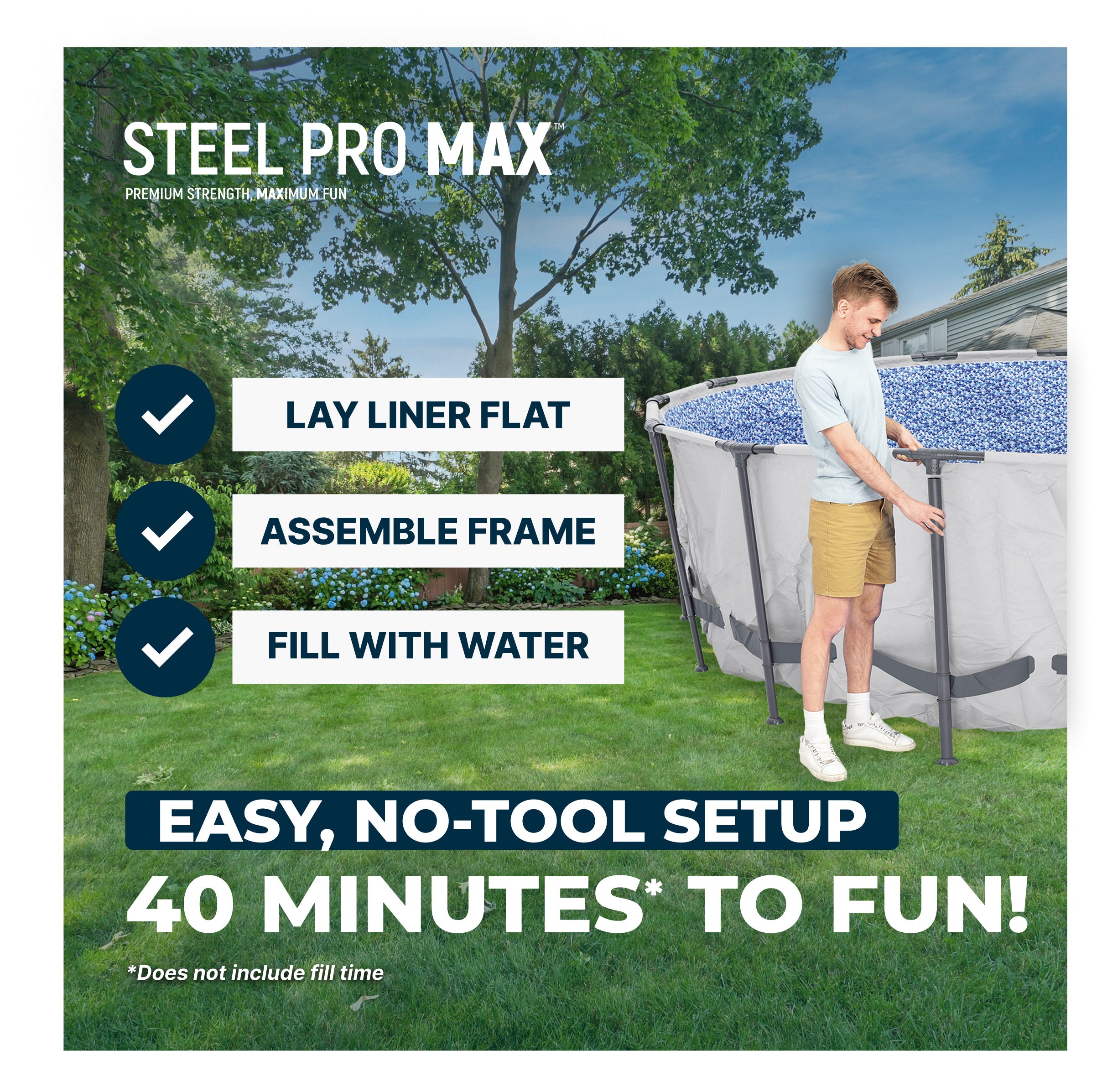 Bestway Steel Pro MAX 15' x 48" Above Ground Pool Set