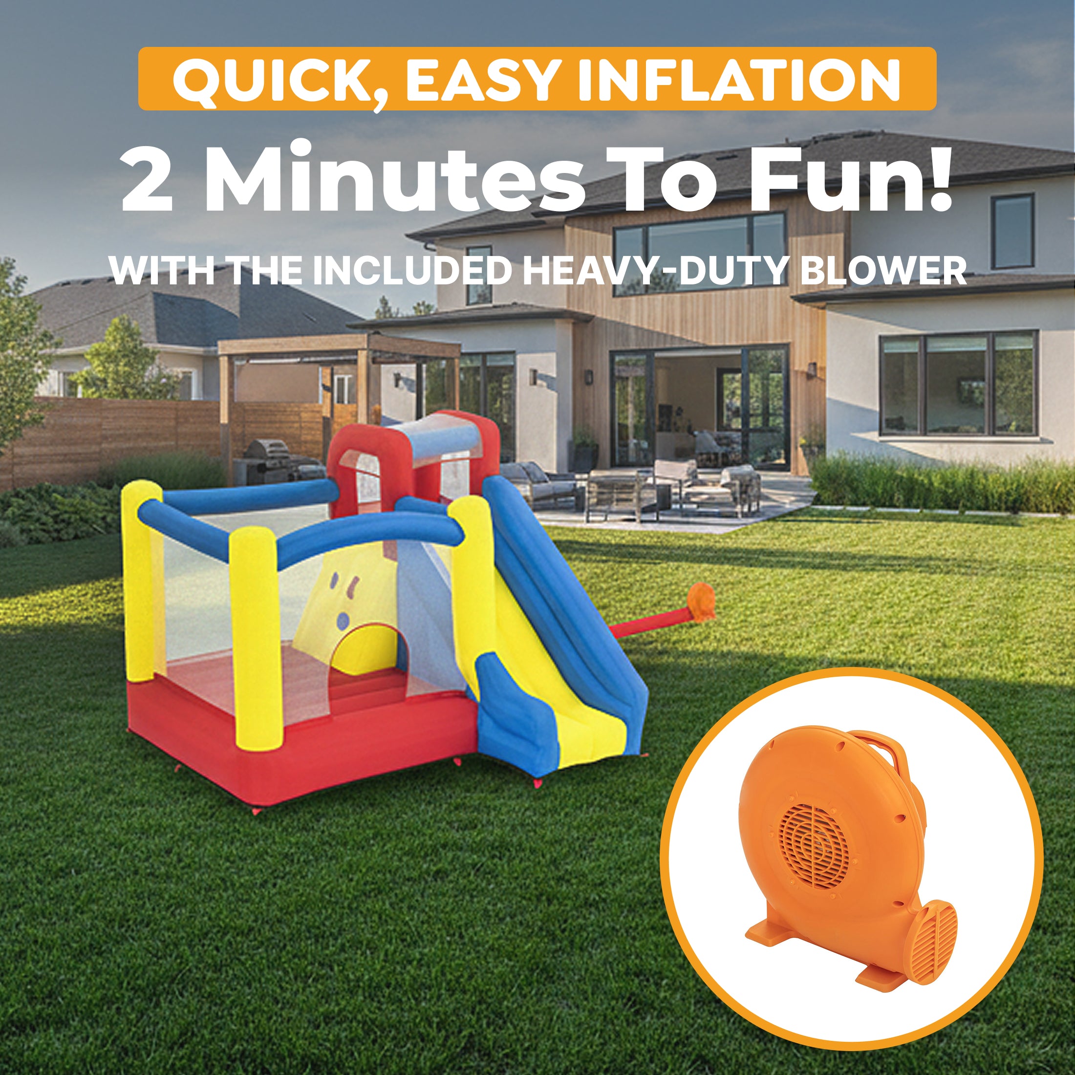 H2OGO! Slidetastic Kids Inflatable Mega Bounce Park