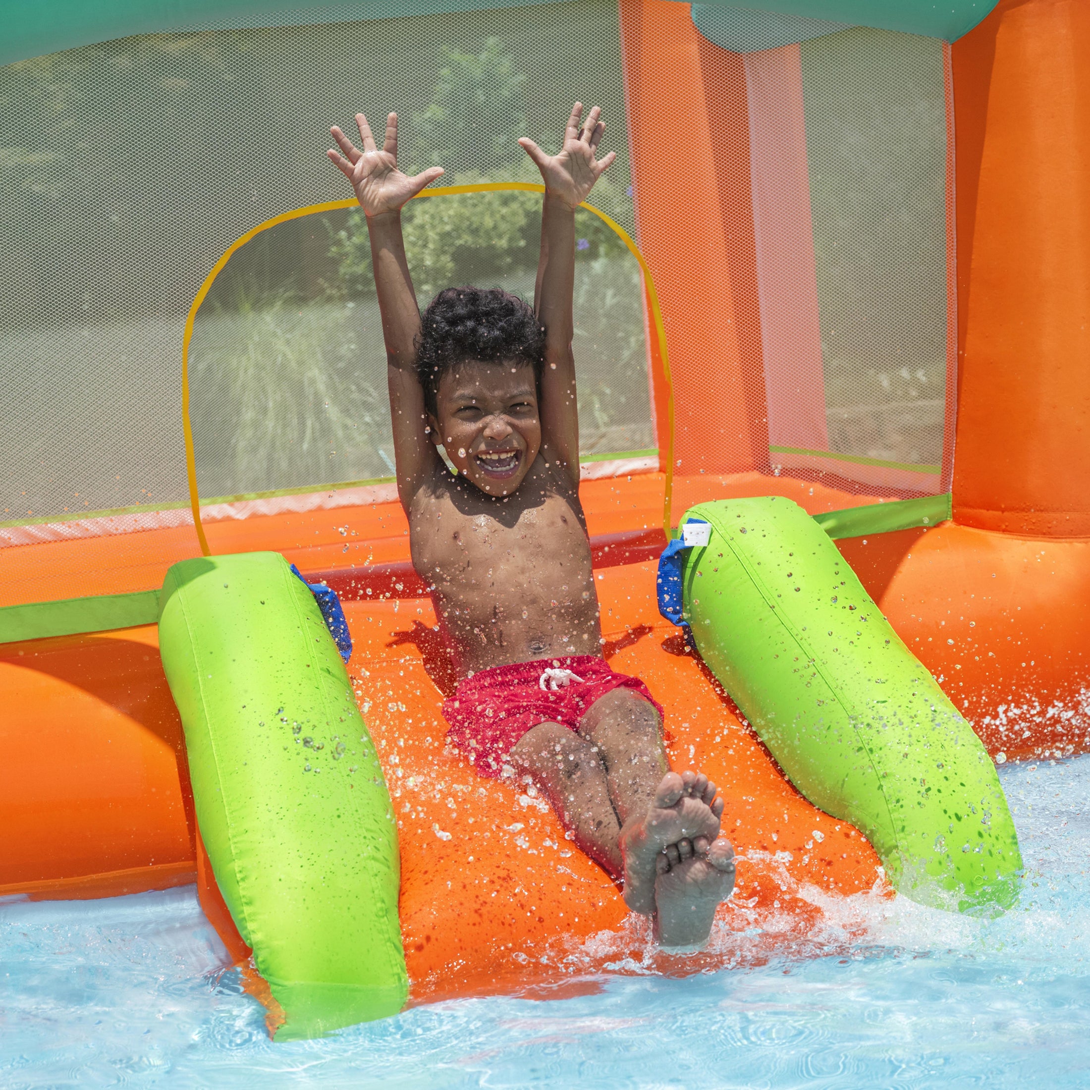 H2OGO! Kids Tropical Outdoor Inflatable Mega Bouncer