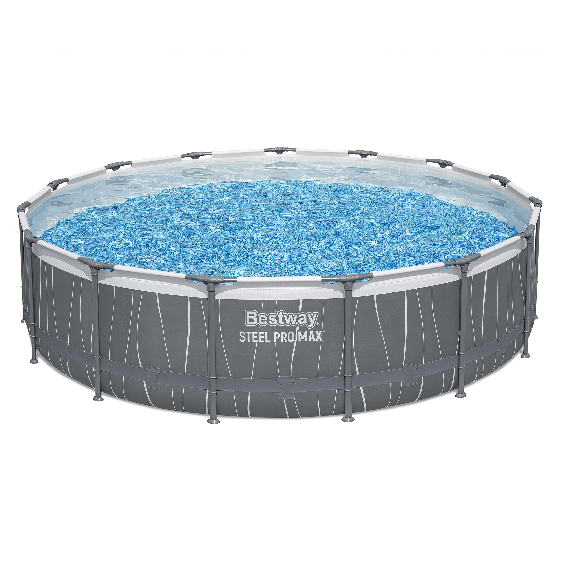 Bestway Steel Pro MAX 15' x 42" Round Above Ground Pool Set with LED Light