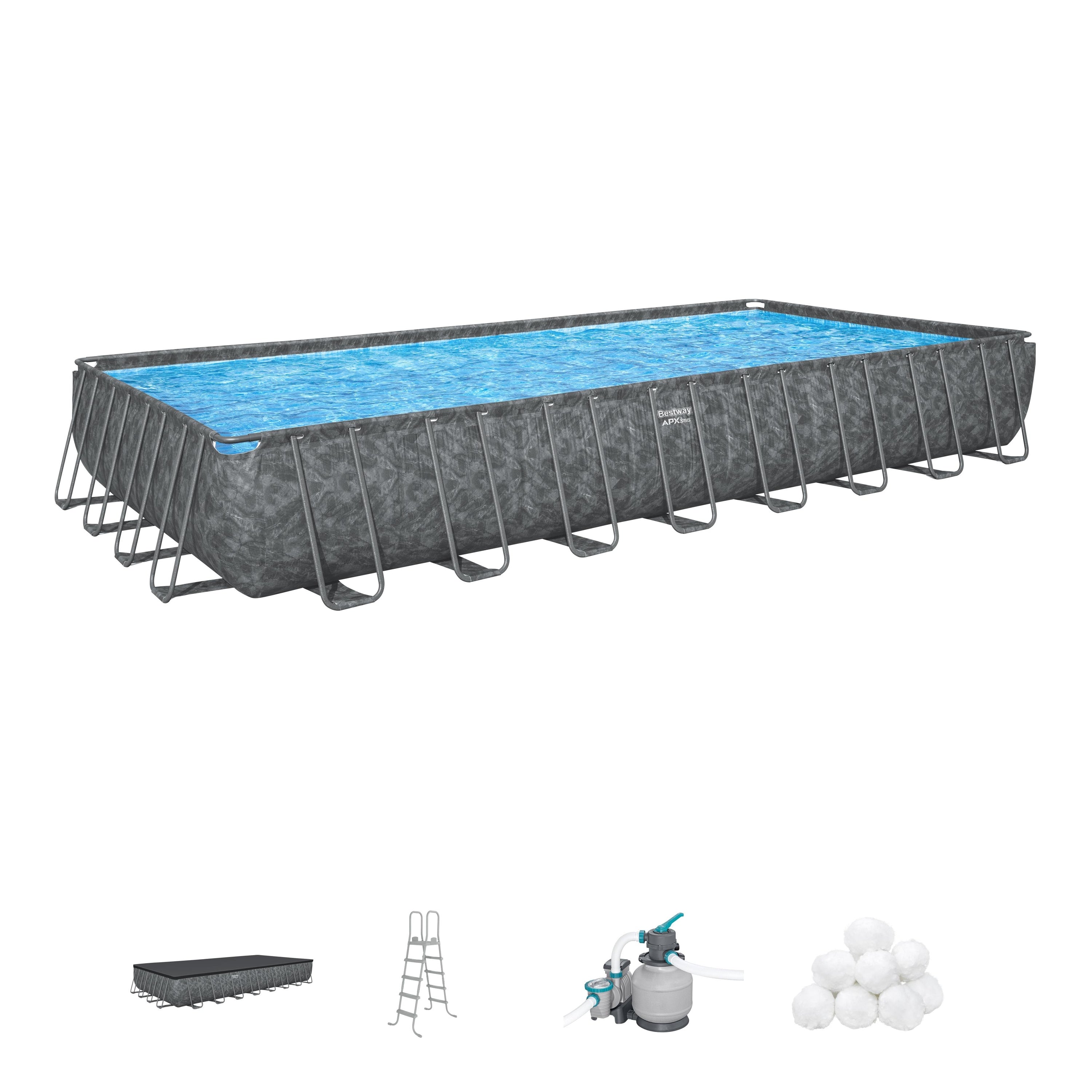 Bestway APX 365 31'4" x 16' x 52" Rectangle Above Ground Pool Set