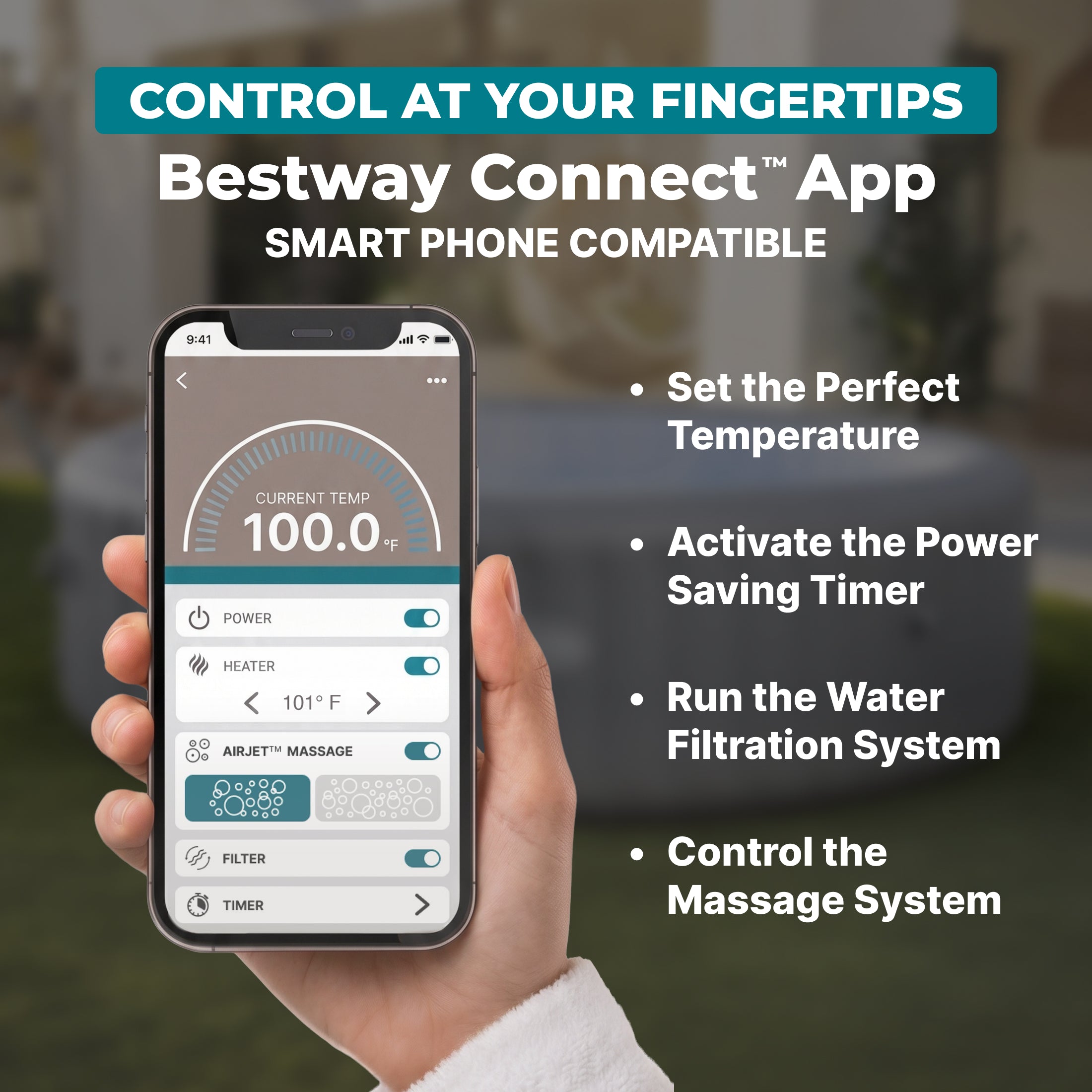 Pompe de chauffage intelligente pour spa SaluSpa AirJet avec commande par application