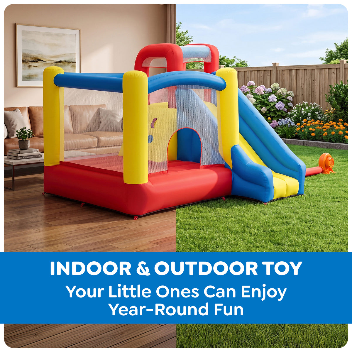 H2OGO! Parque de Juegos Inflable Gigante Mega Bounce Slidetastic para Niños