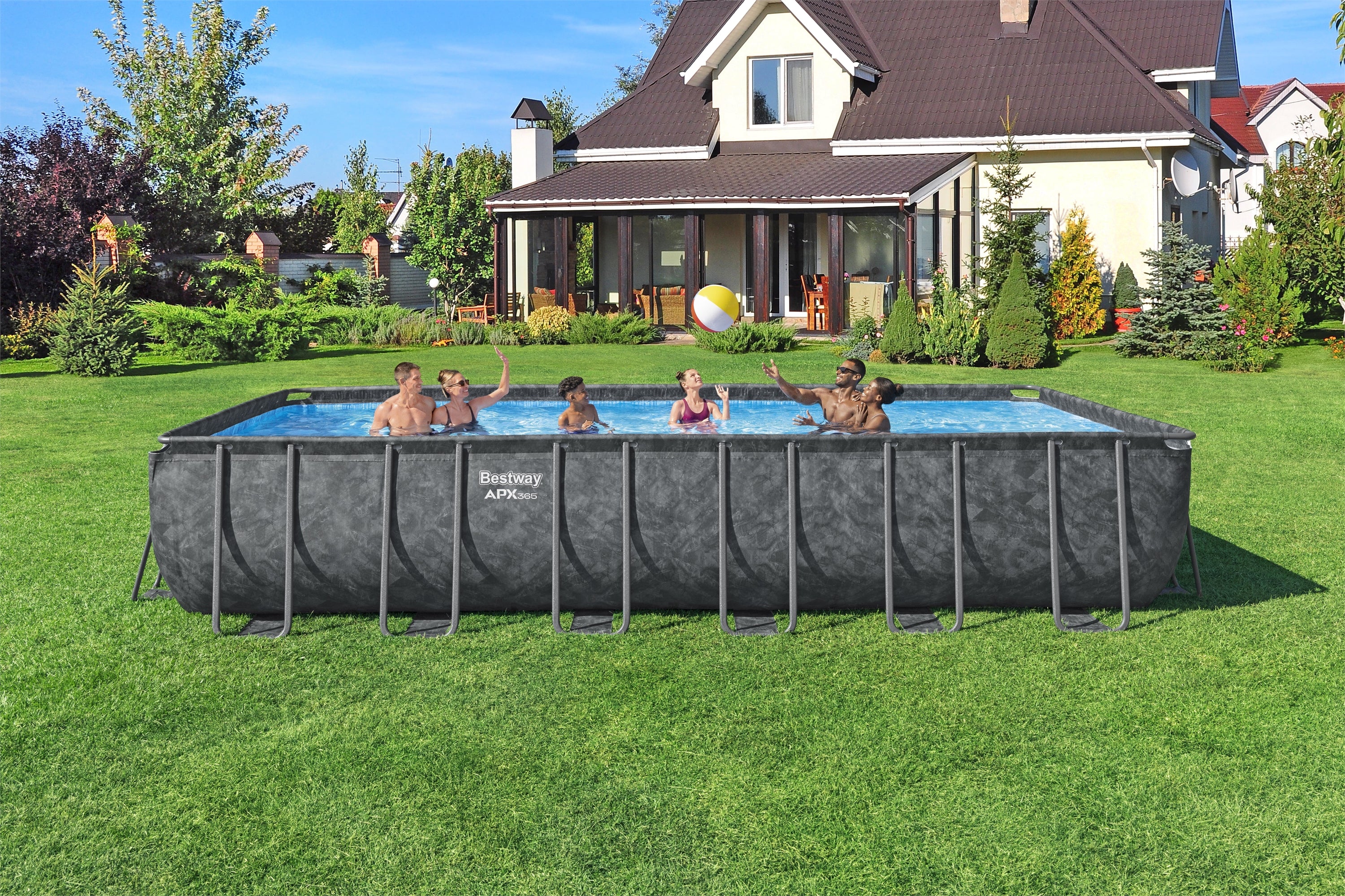 Bestway APX 365 24' x 12' x 52" Rectangle Above Ground Pool Set