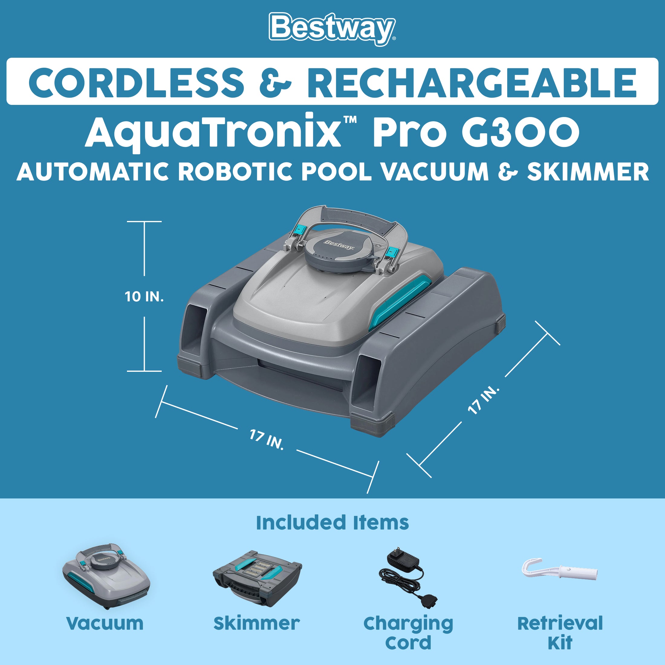 Bestway AquaTronix Pro G300 Automatic Robotic Pool Vacuum & Skimmer