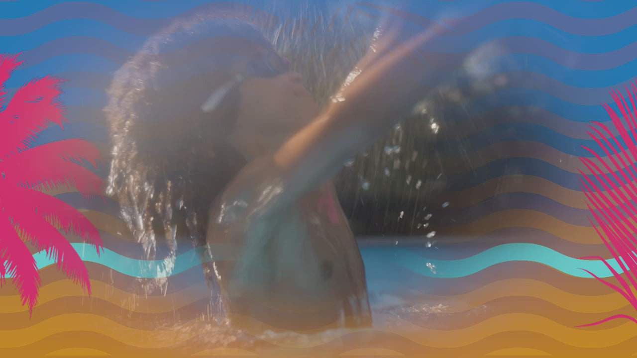 Load video: Kids and parents having fun swiming in pool.