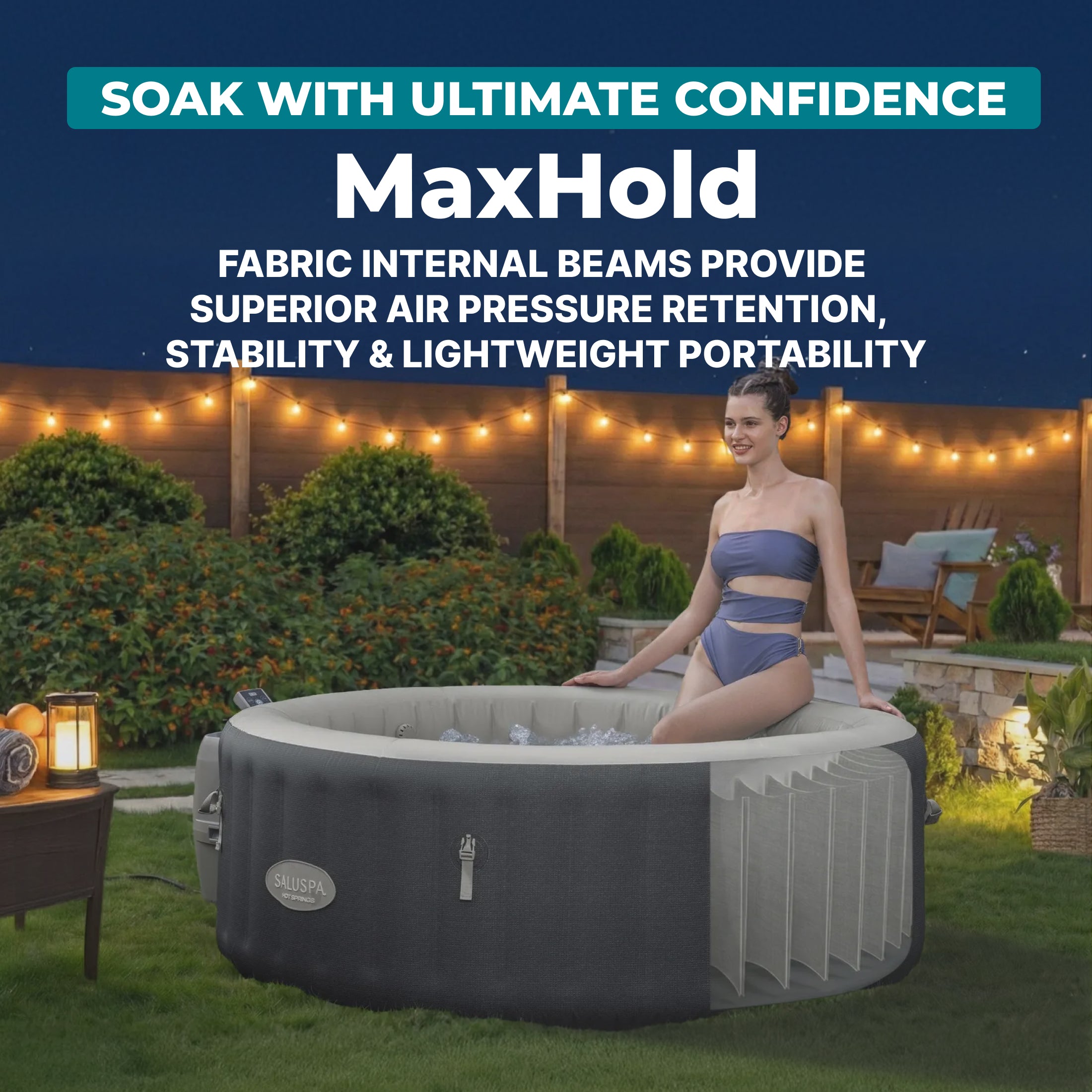SaluSpa Hot Springs Energy-Efficient AirJet 2-4 Person Inflatable Hot Tub