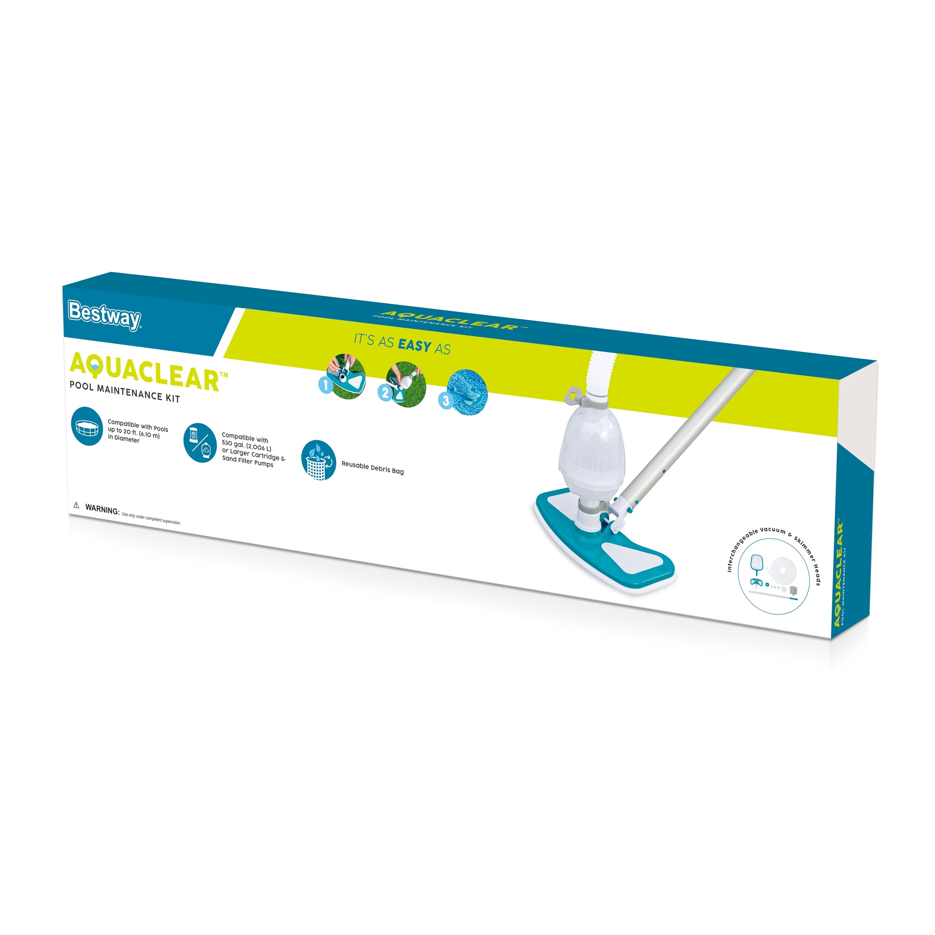 Bestway AquaClean Pool Maintenance Kit with Vacuum and Skimmer